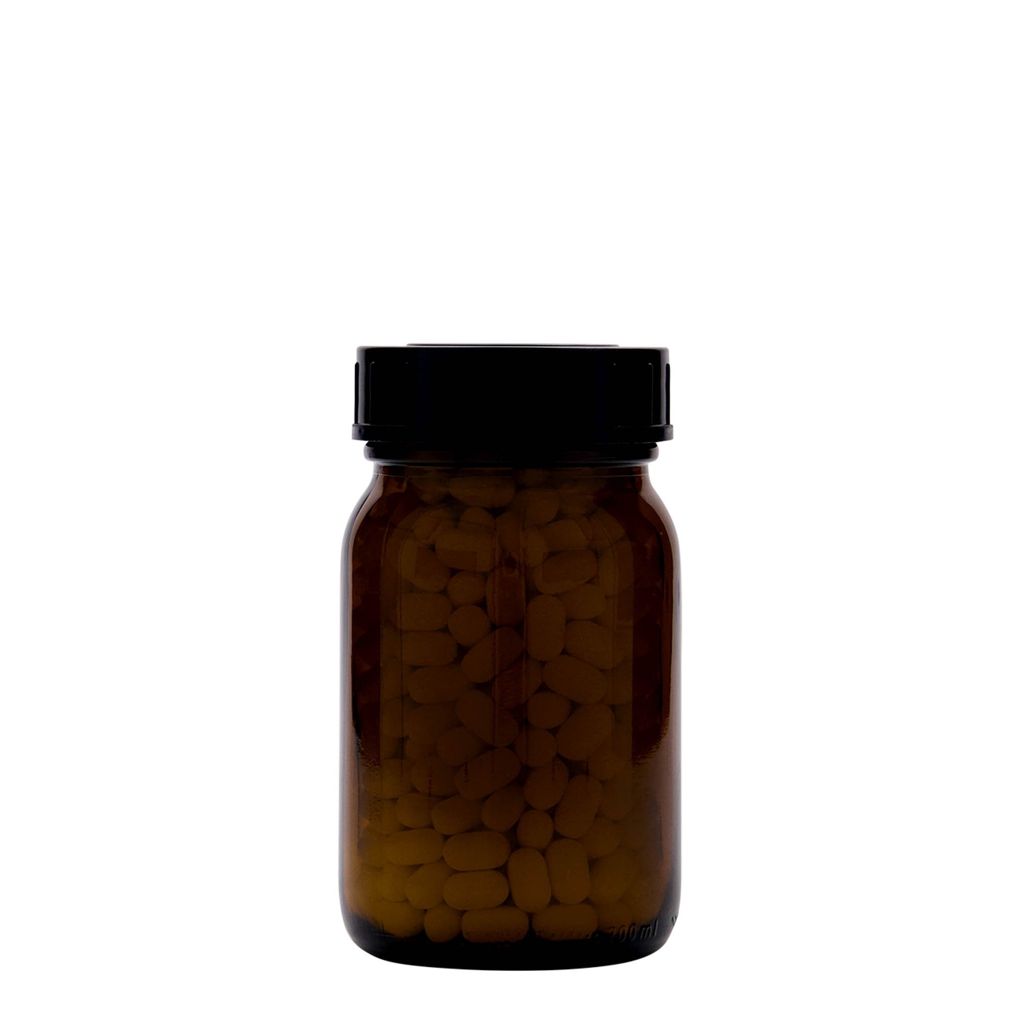200 ml širokogrlo staklenka, smeđa, otvor: DIN 55