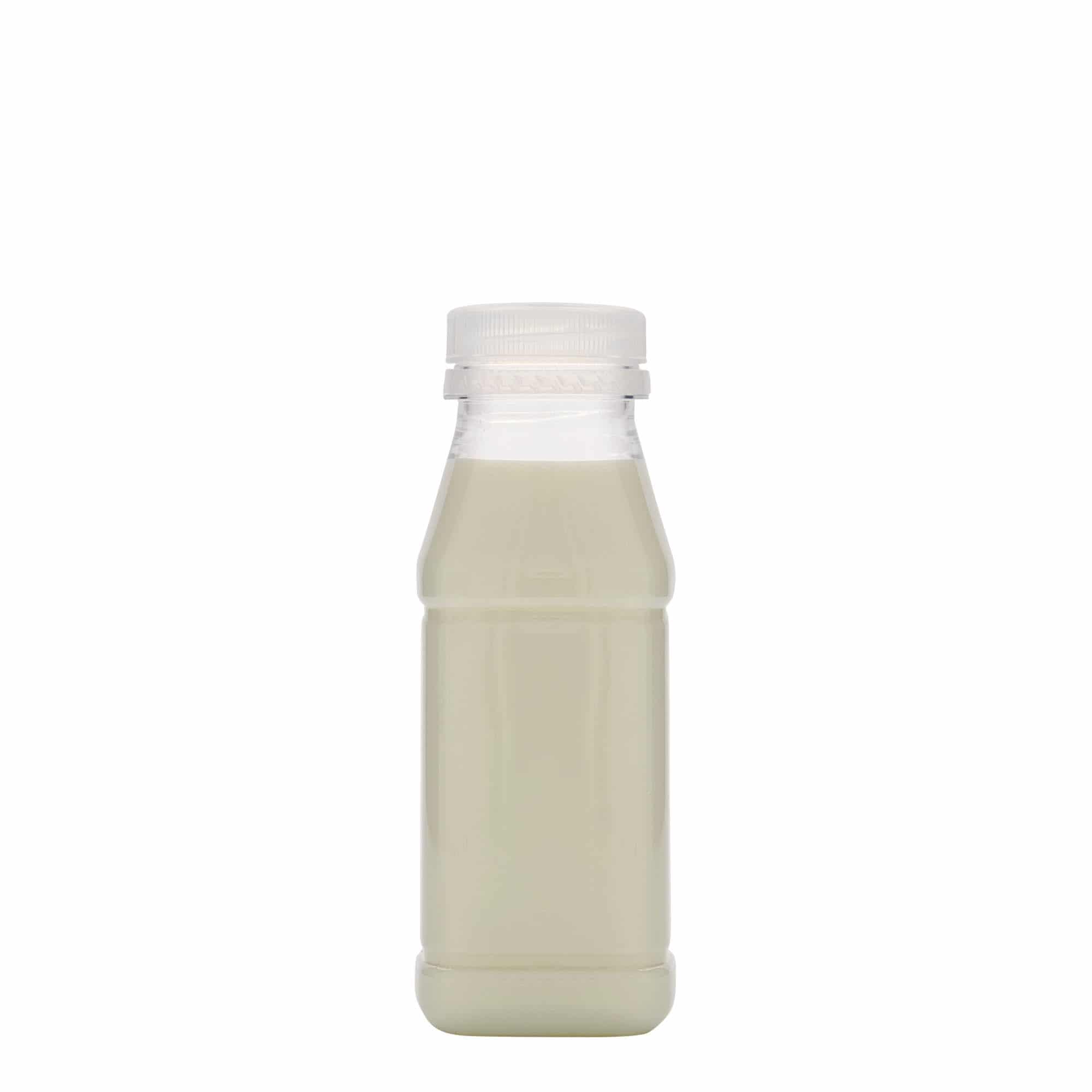 PET boca 250 ml 'Milk and Juice Carré', kvadratna, plastika, otvor: 38 mm
