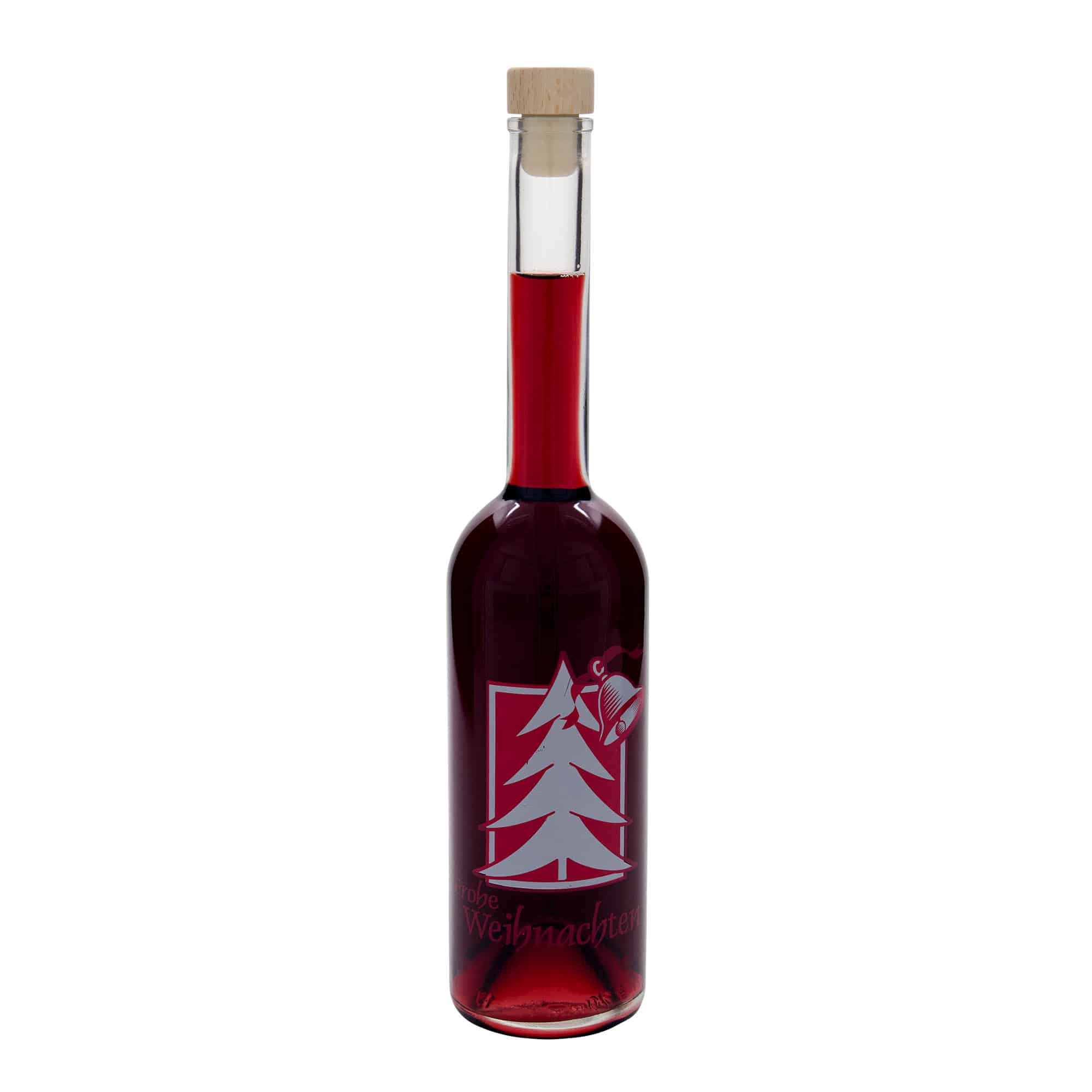 500 ml staklena boca 'Opera', motiv: Božićna čestitka, grlo: čep