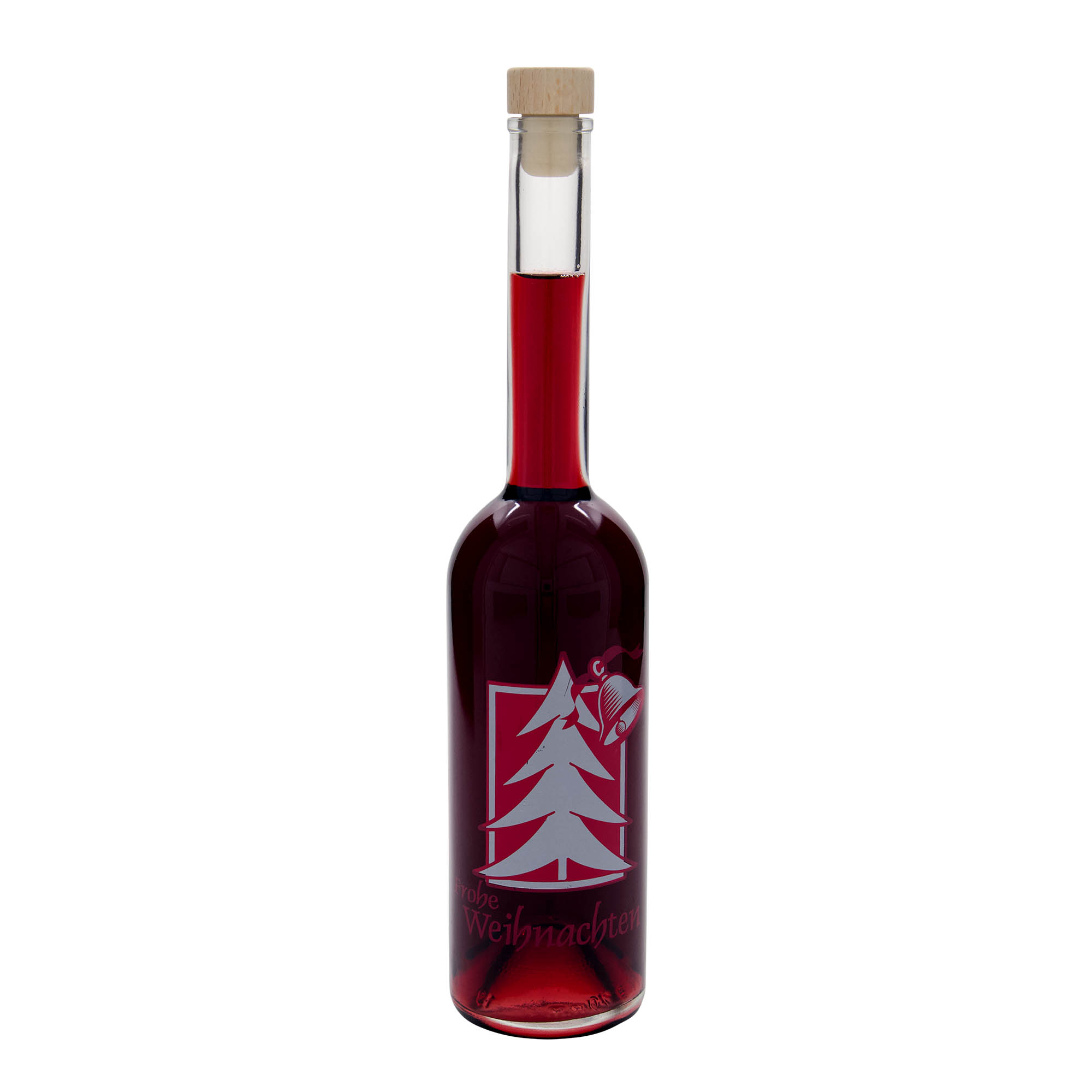 500 ml staklena boca 'Opera', motiv: Božićna čestitka, grlo: čep 500 ml staklena boca 'Opera', motiv: Božićna čestitka, grlo: čep