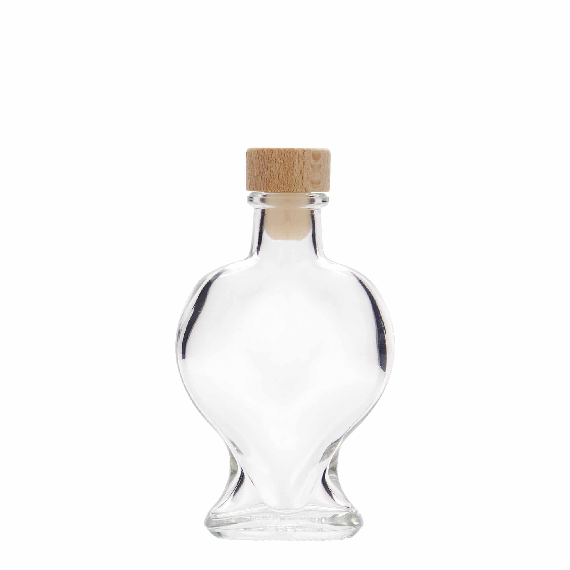 100 ml staklena boca 'Srce', otvor: pluta
