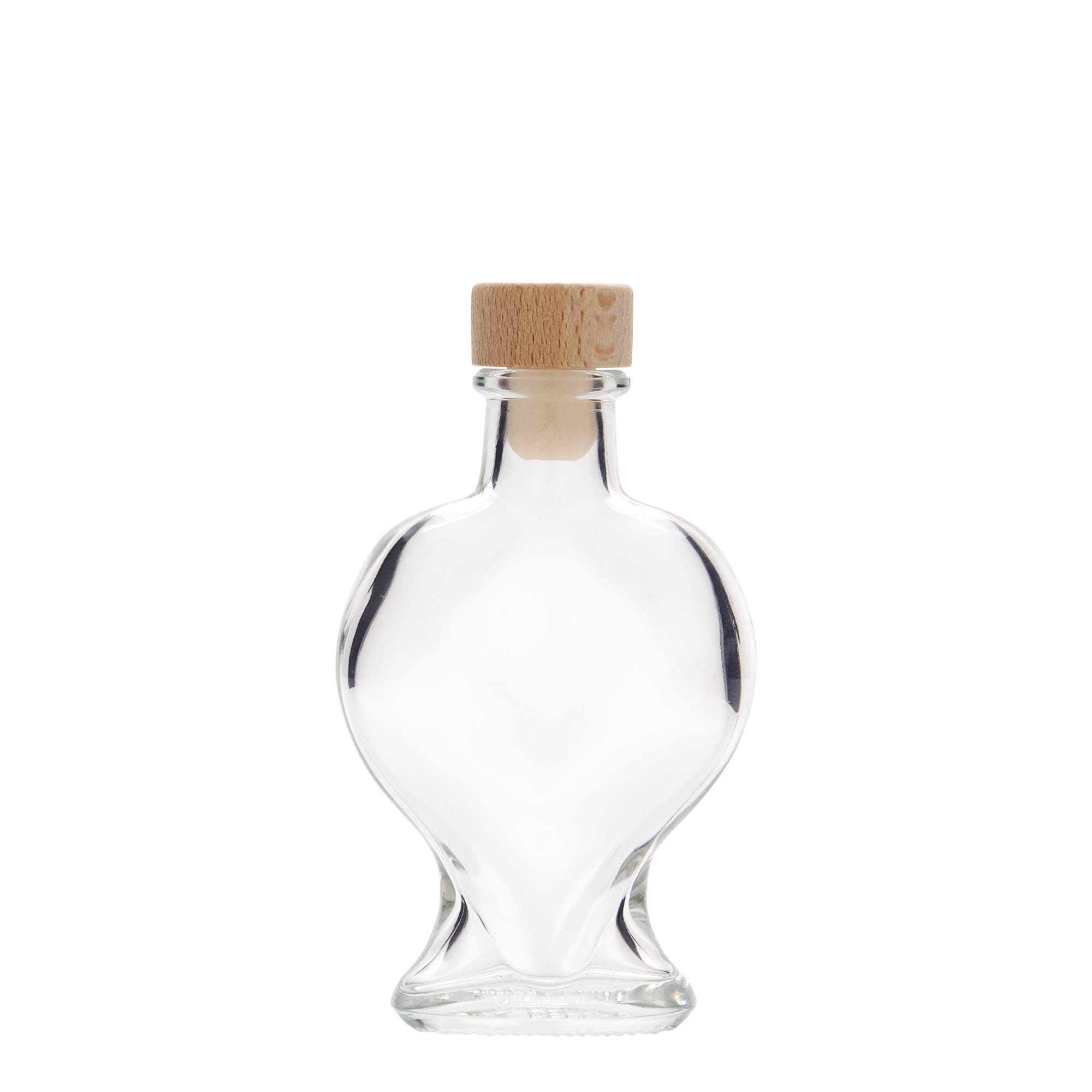 100 ml staklena boca 'Srce', otvor: pluta
