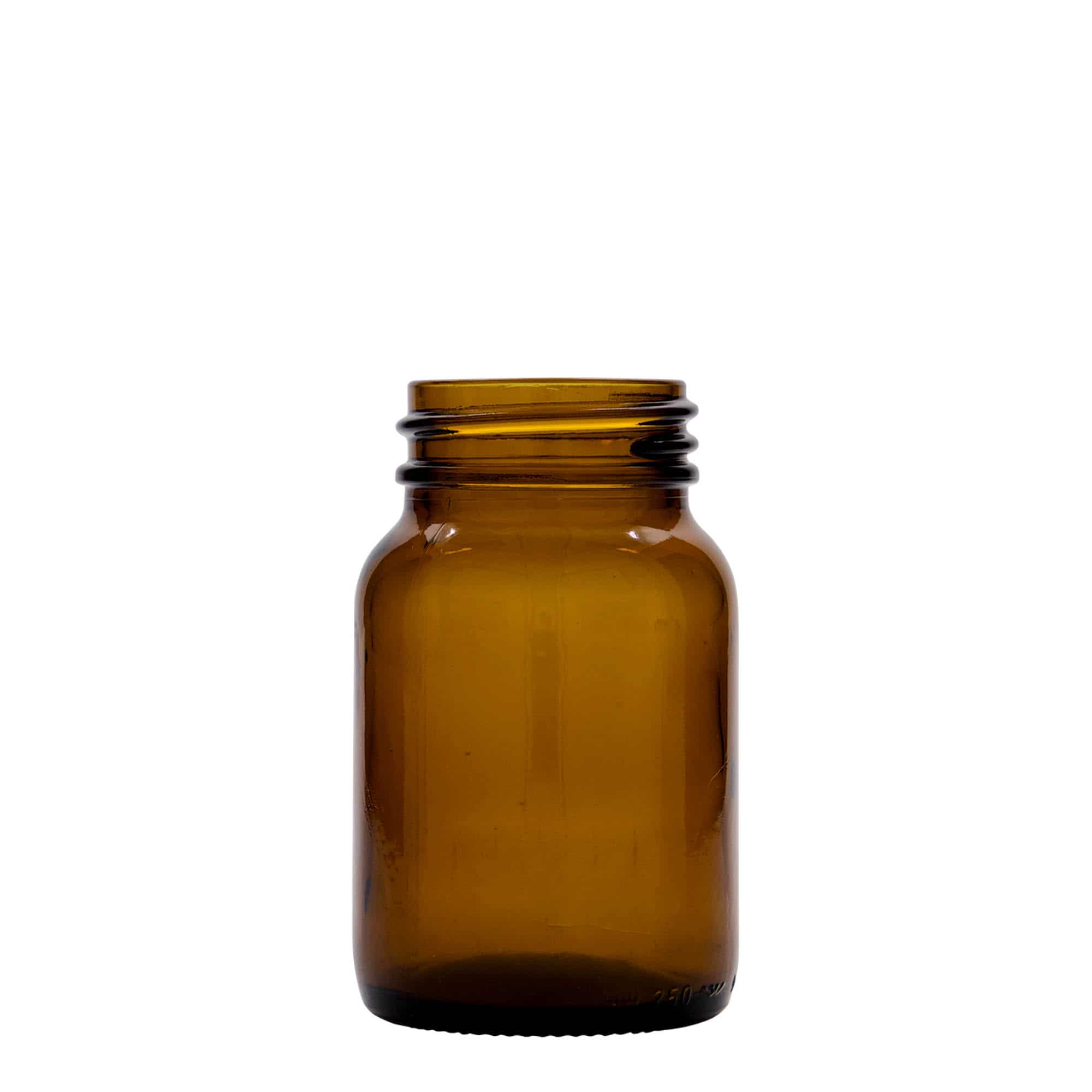 250 ml širokogrlo staklo, smeđe, otvor: DIN 55