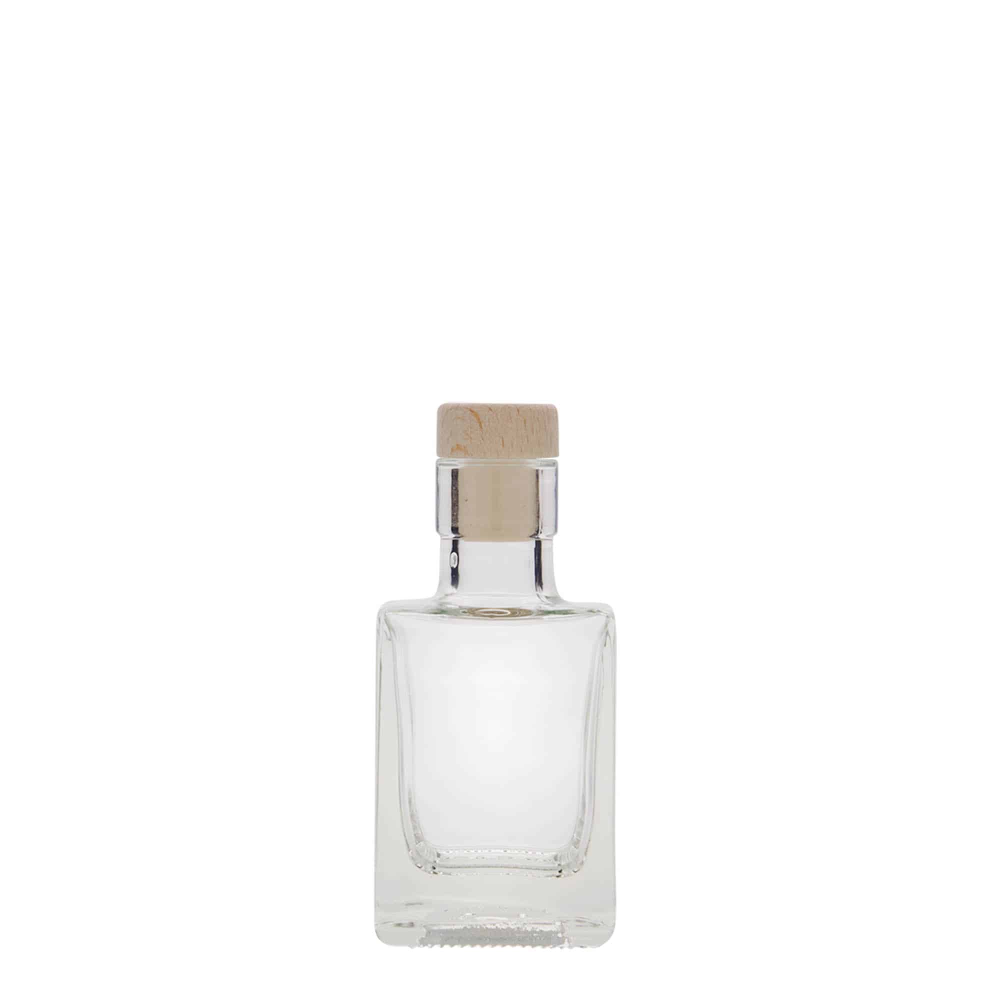50 ml staklena boca 'Cube', kvadratna, otvor: pluta
