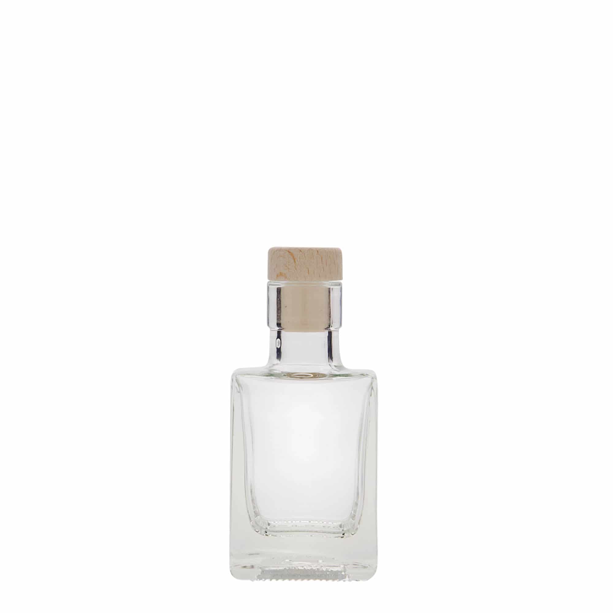 50 ml staklena boca 'Cube', kvadratna, otvor: pluta