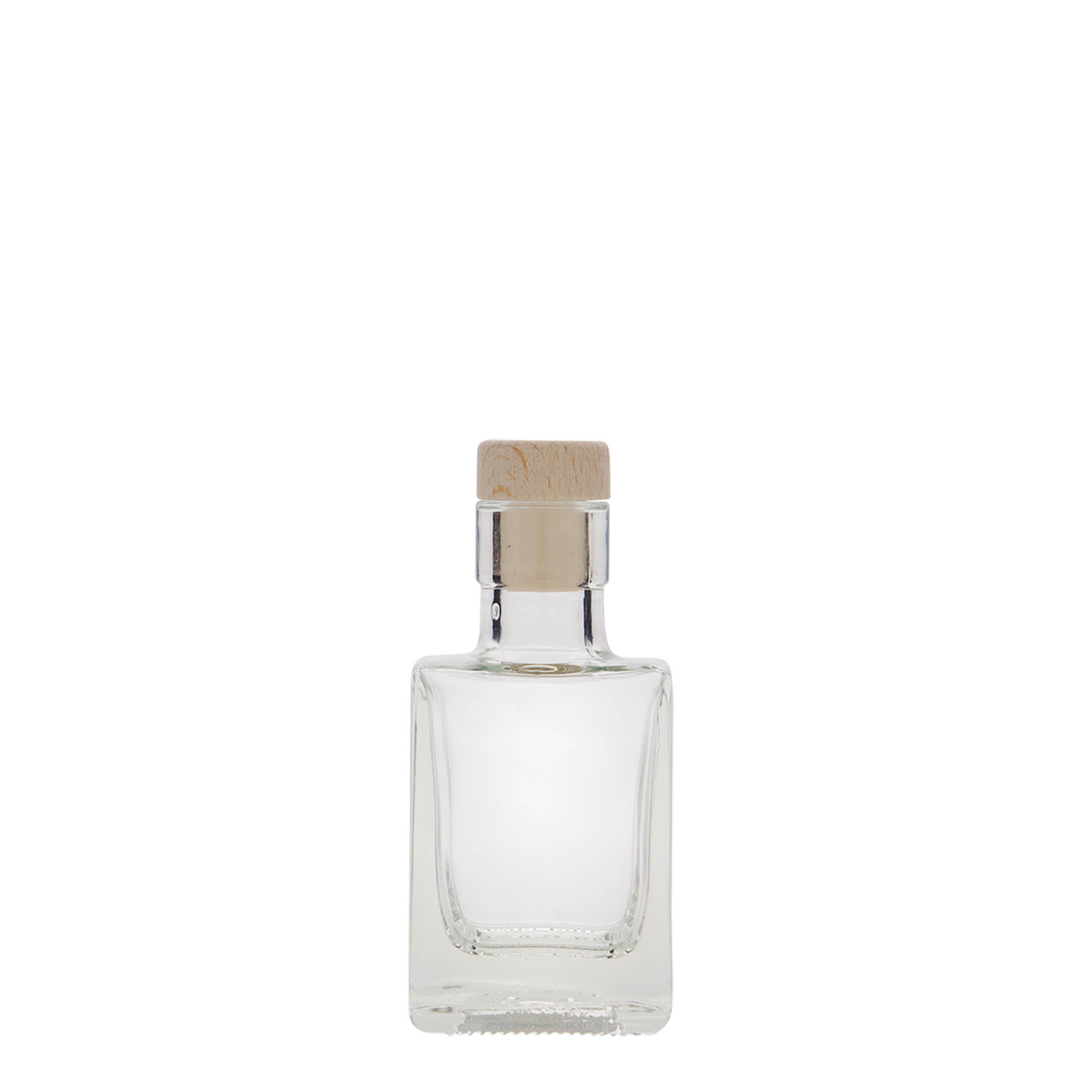 50 ml staklena boca 'Cube', kvadratna, otvor: pluta