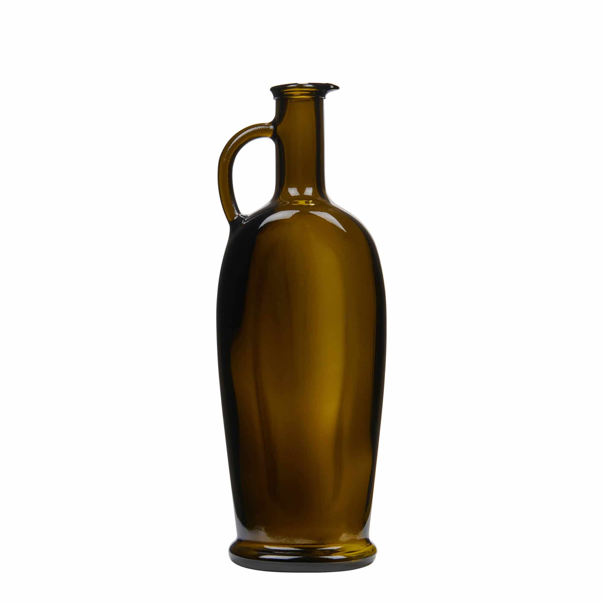 500 ml staklena boca 'Eleganta', ovalna, antikno zelena, grlo: čep