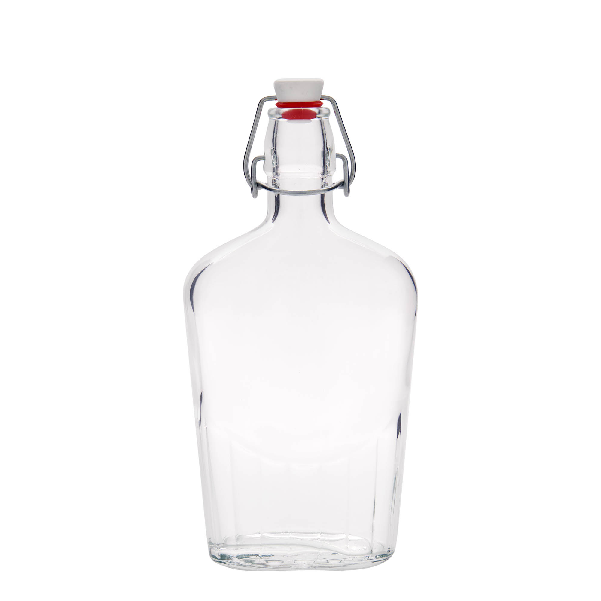 500 ml staklena boca 'Fiaschetta', ovalna, grlo: zatvarač s kopčom 500 ml staklena boca 'Fiaschetta', ovalna, grlo: zatvarač s kopčom