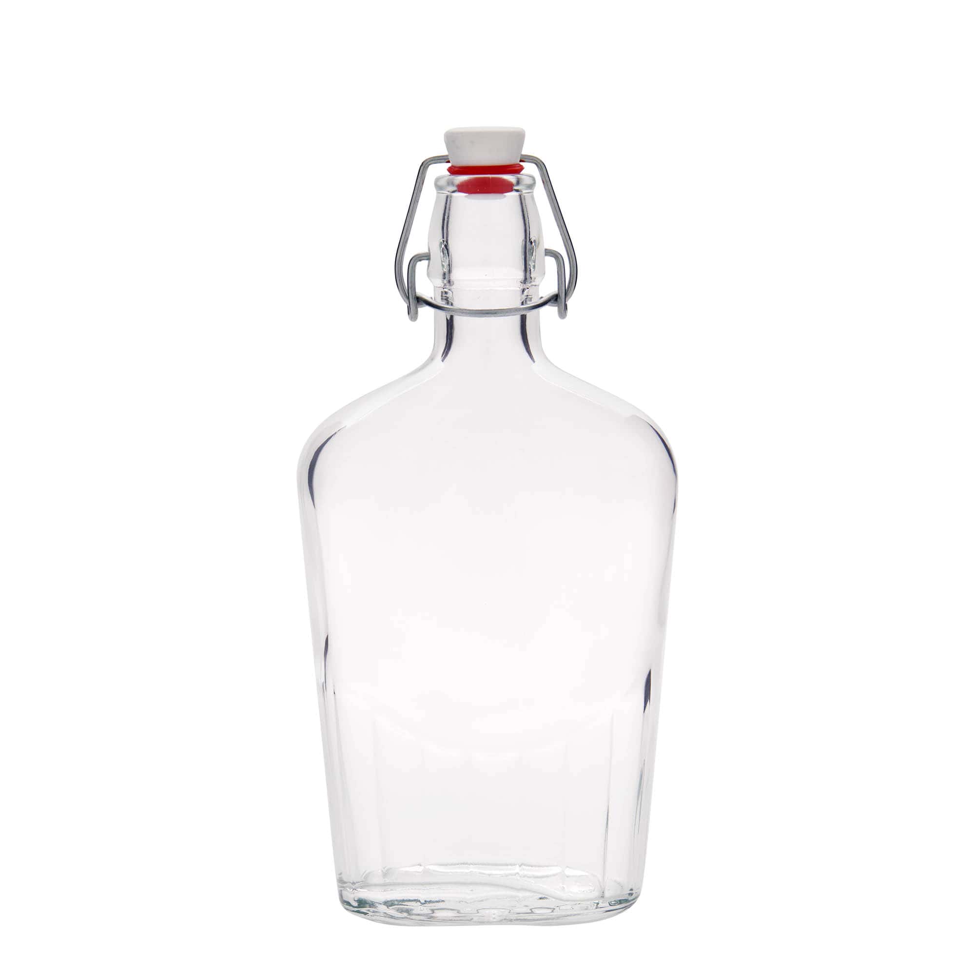 500 ml staklena boca 'Fiaschetta', ovalna, grlo: zatvarač s kopčom