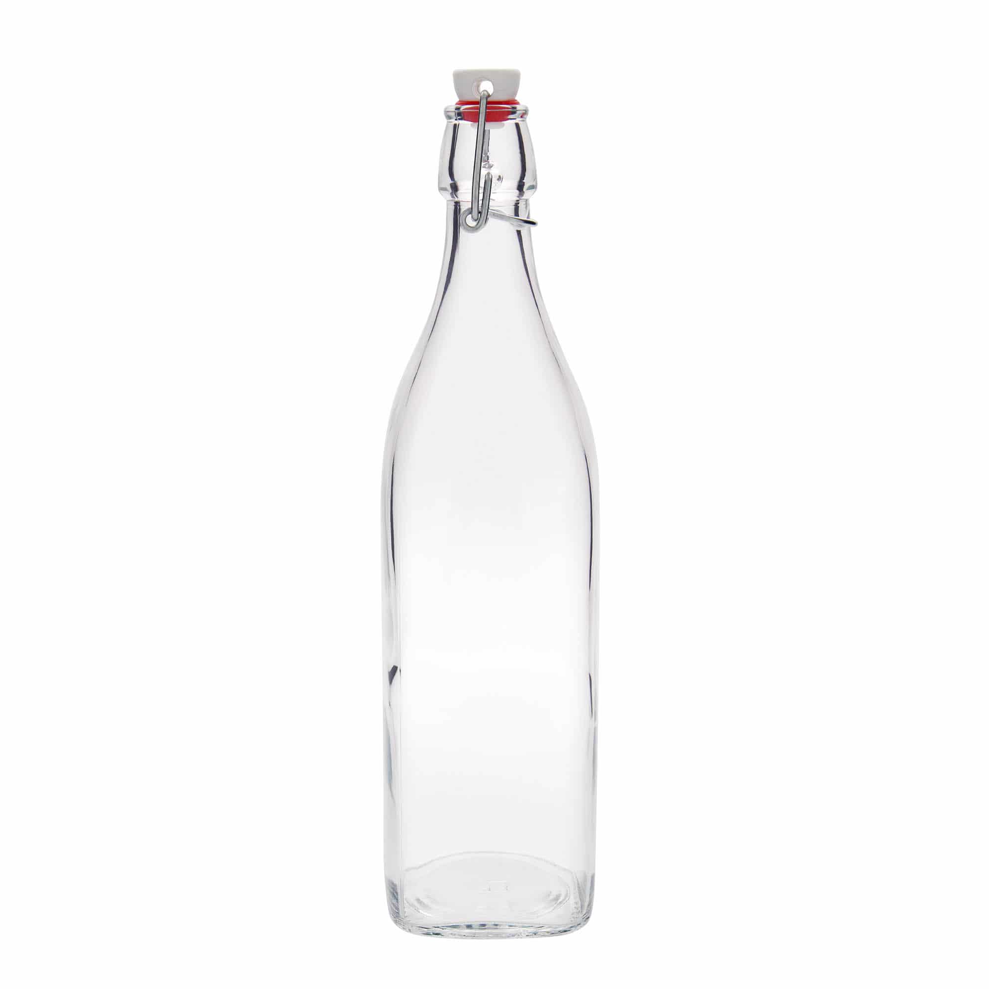 Staklena boca 1000 ml 'Swing', kvadratna, otvor: mehanički zatvarač Staklena boca 1000 ml 'Swing', kvadratna, otvor: mehanički zatvarač