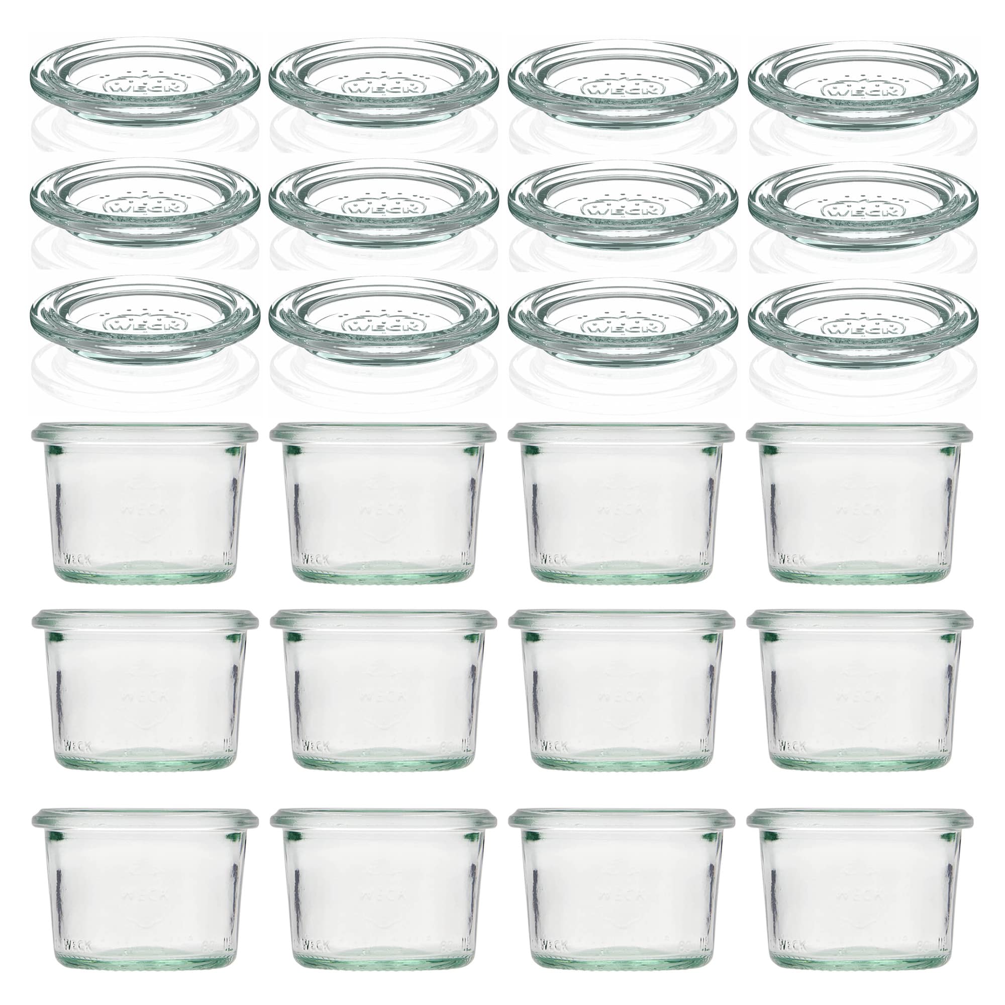 12x 80 ml WECK-staklenka za stavljanje naopako sa staklenim poklopcem RR 60