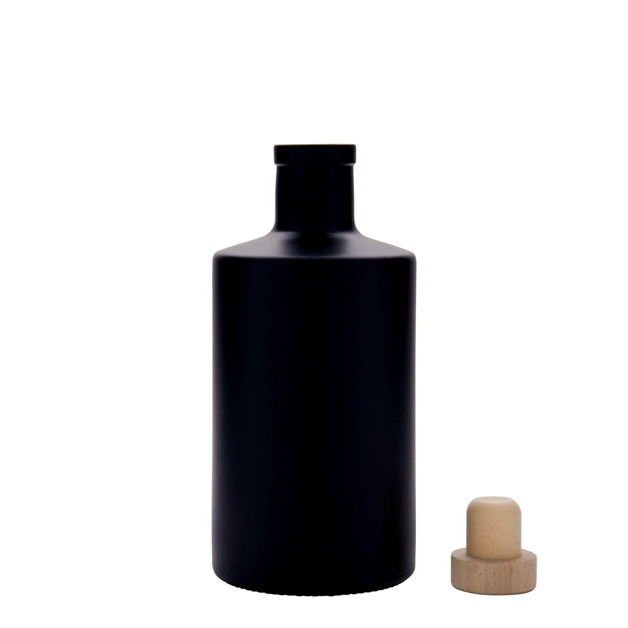 500 ml staklena boca 'Caroline', crna, grlo: pluta
