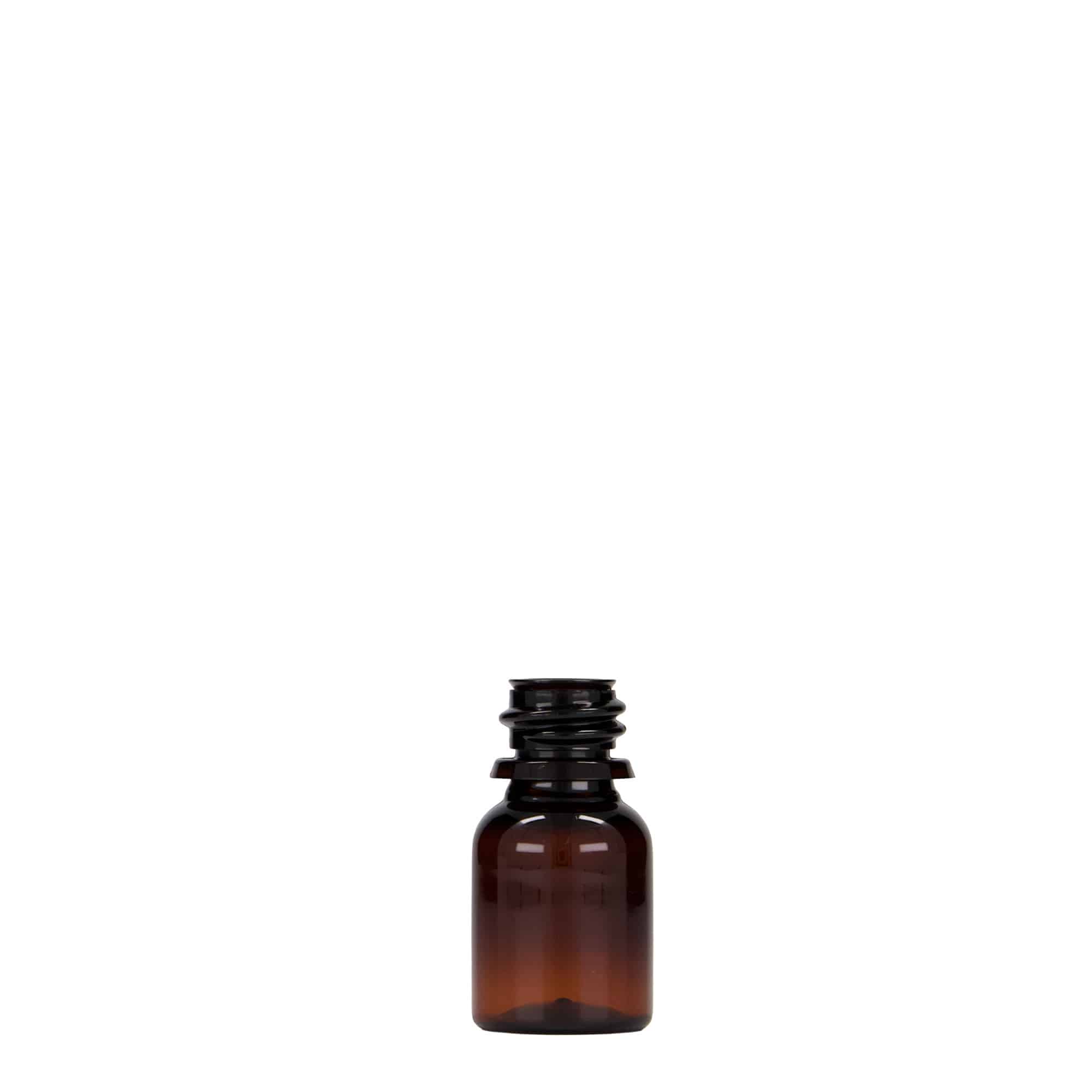 10 ml PET-medicinska bočica 'Easy Living', smeđa, plastika, grlo: DIN 18