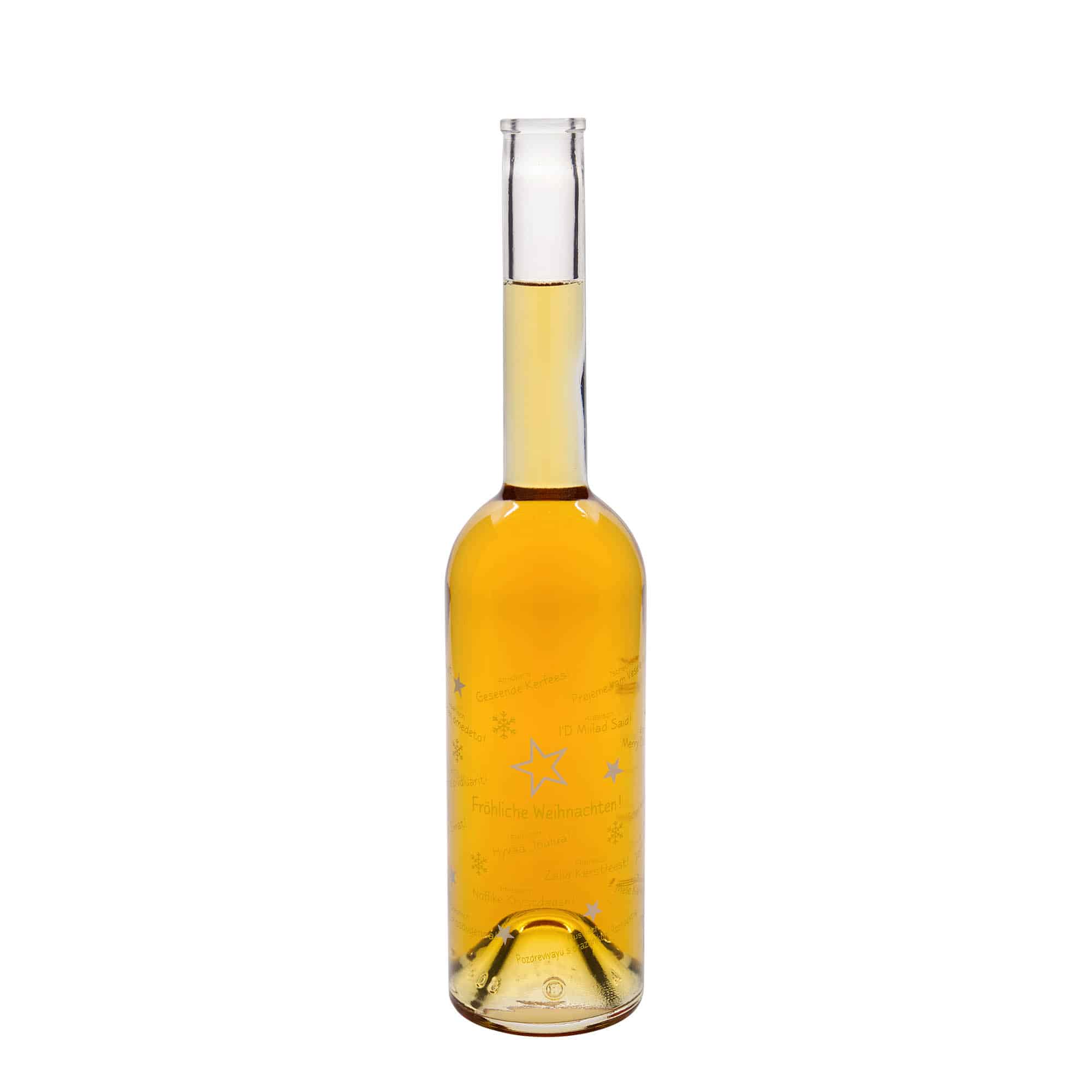 500 ml staklena boca 'Opera', motiv: Božić u svijetu, grlo: čep