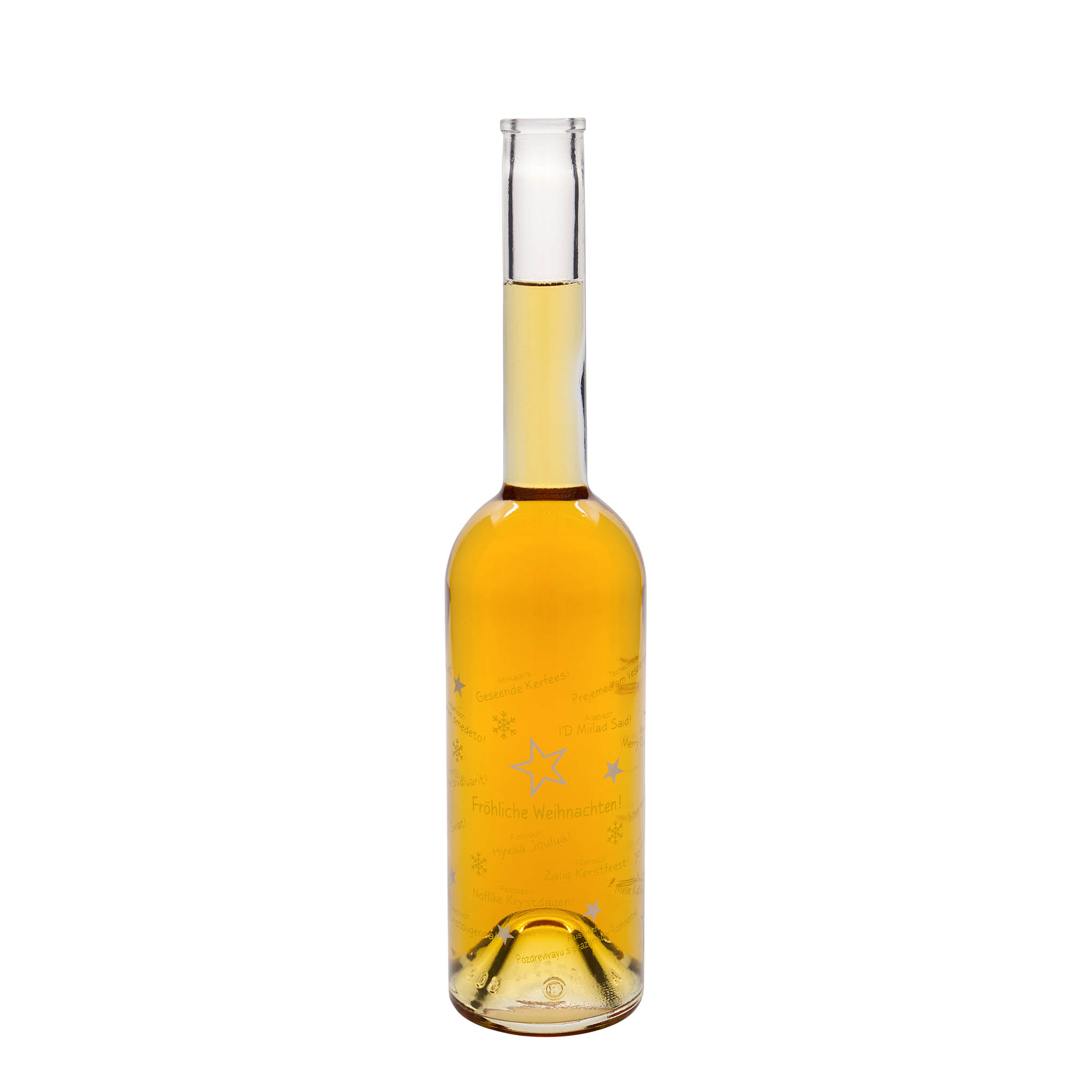 500 ml staklena boca 'Opera', motiv: Božić u svijetu, grlo: čep 500 ml staklena boca 'Opera', motiv: Božić u svijetu, grlo: čep