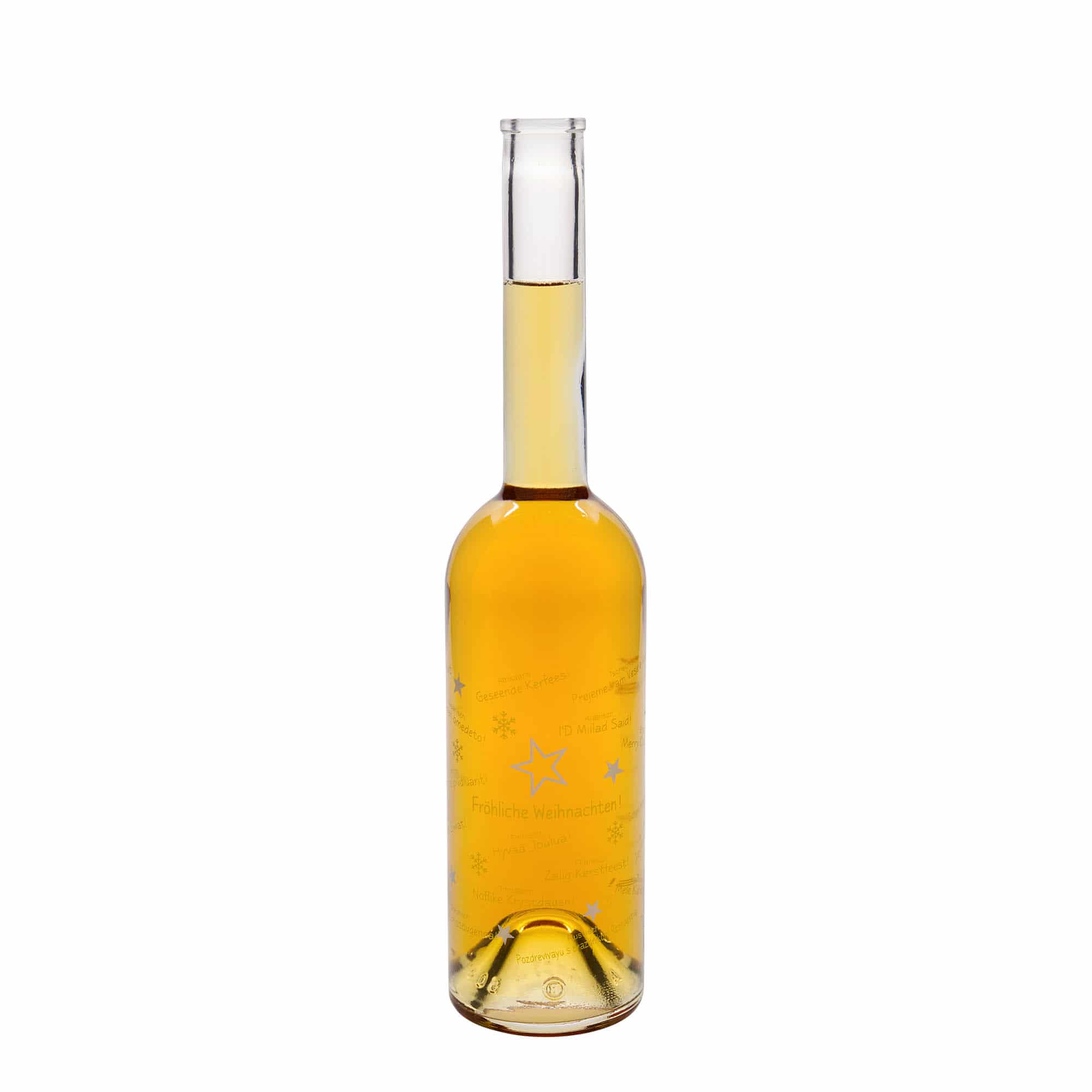 500 ml staklena boca 'Opera', motiv: Božić u svijetu, grlo: čep