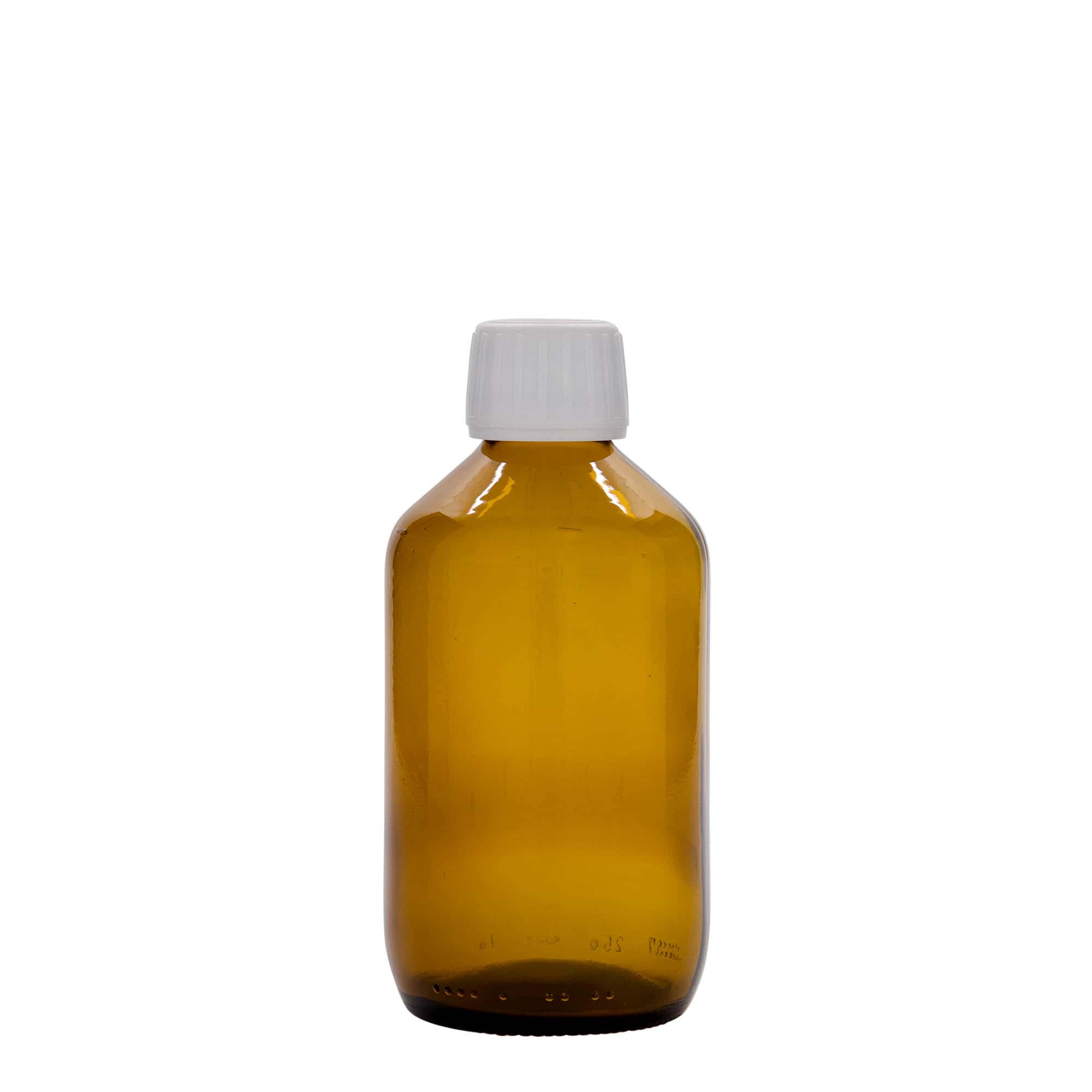250 ml medicinska bočica, smeđa, staklo, grlo: PP 28