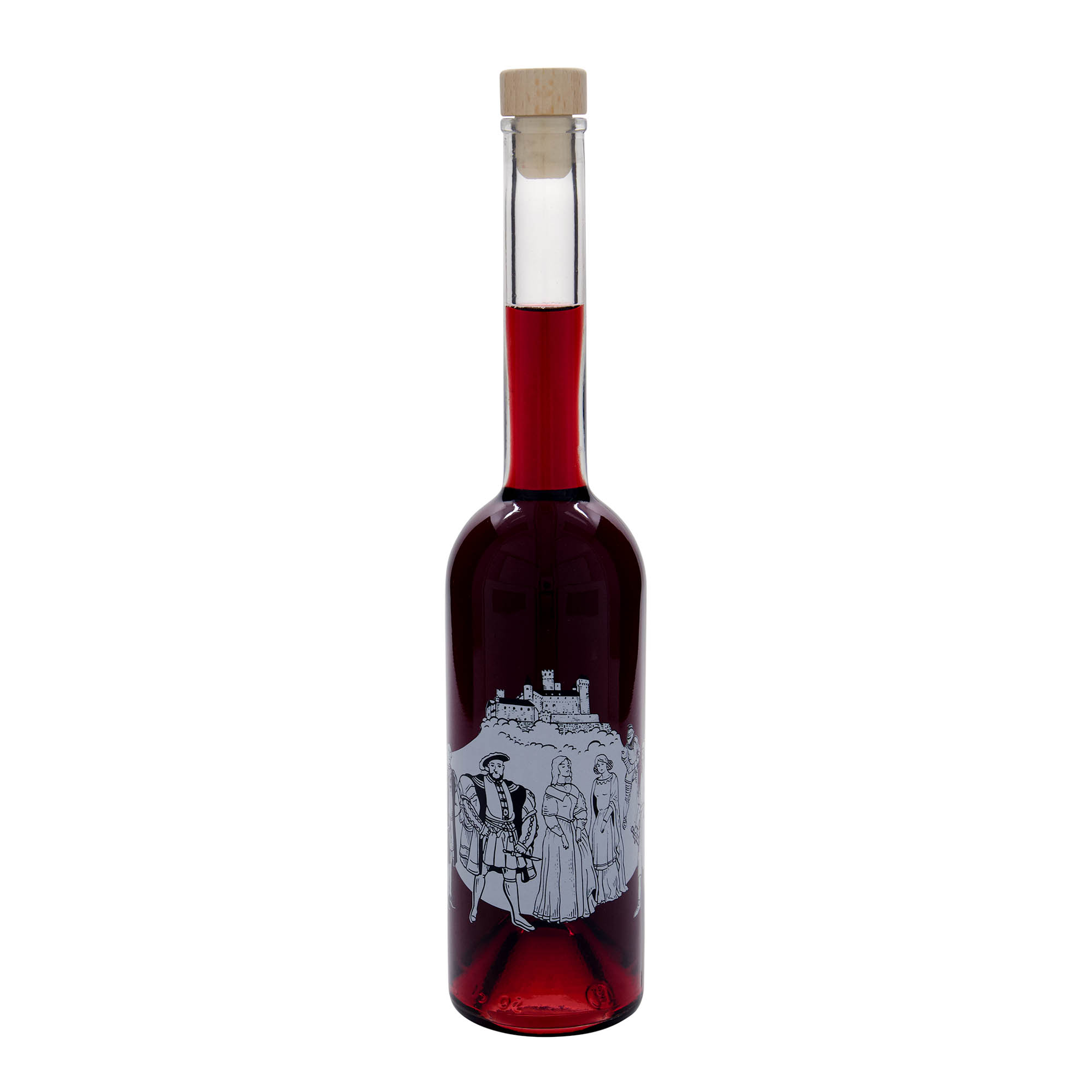500 ml staklena boca 'Opera', motiv: Srednji vijek, grlo: pluta
