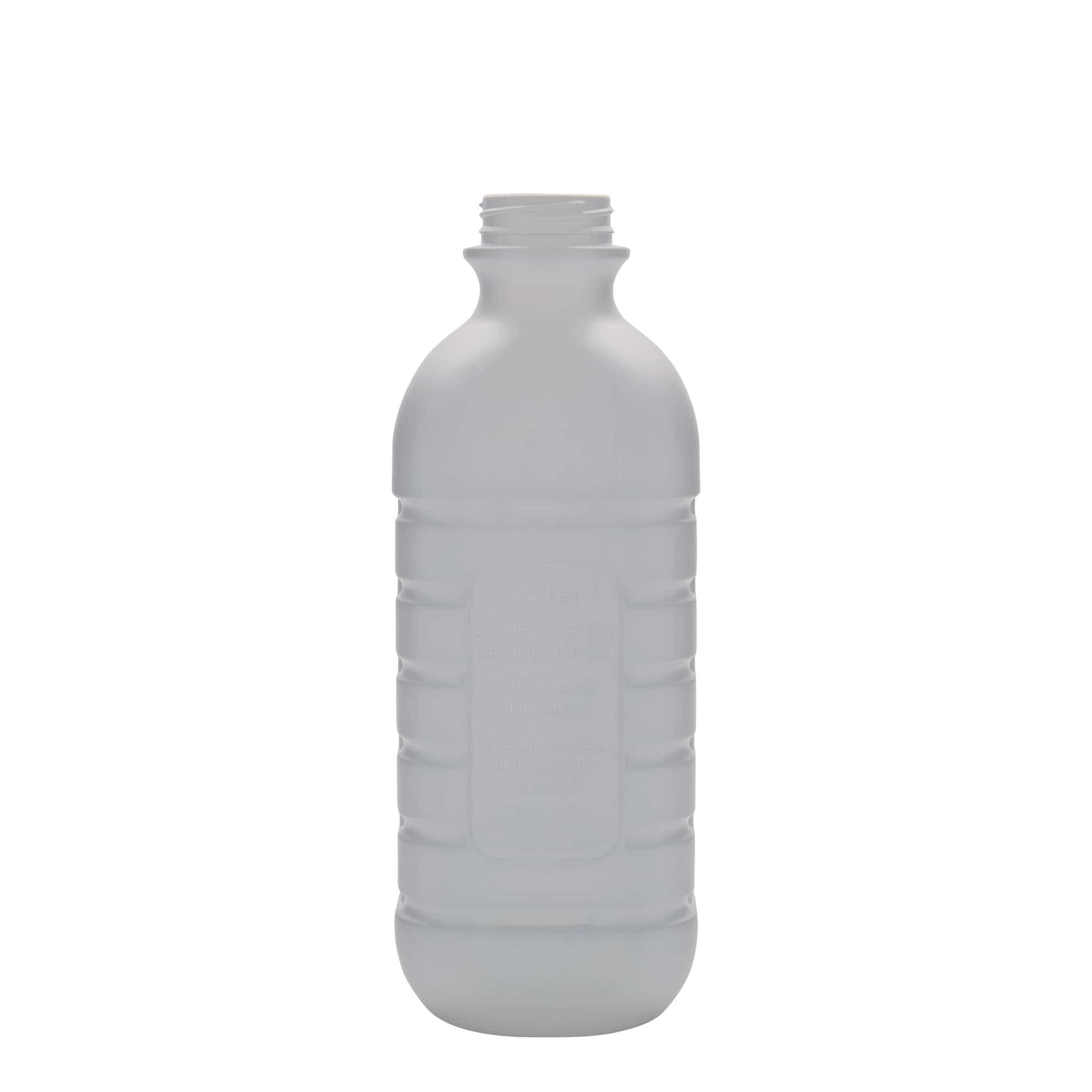 Boca za mlijeko 1000 ml, pravokutna, HDPE plastika, bijela, otvor: PEHD40 Boca za mlijeko 1000 ml, pravokutna, HDPE plastika, bijela, otvor: PEHD40
