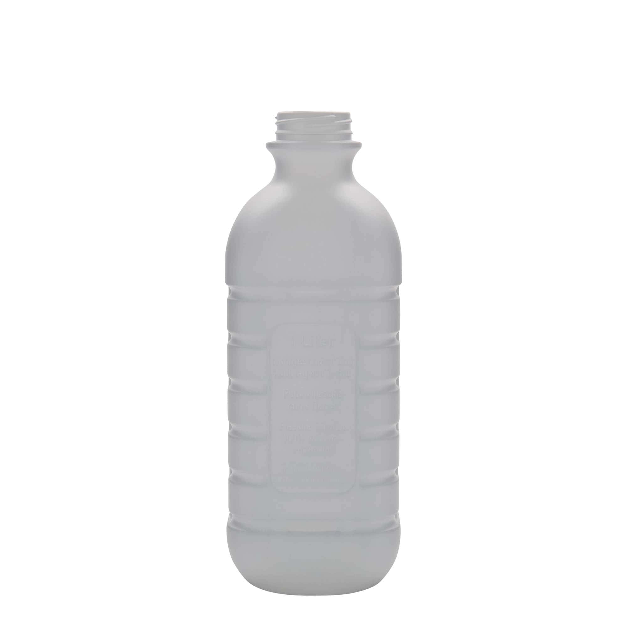 1.000 ml boca za mlijeko, pravokutna, HDPE plastika, bijela, otvor: PEHD40