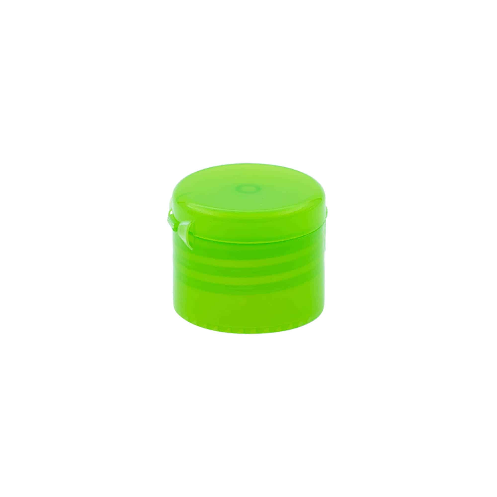 Navojni čep s preklopom, PP plastika, zeleni, za otvor: 24/410 Navojni čep s preklopom, PP plastika, zeleni, za otvor: 24/410