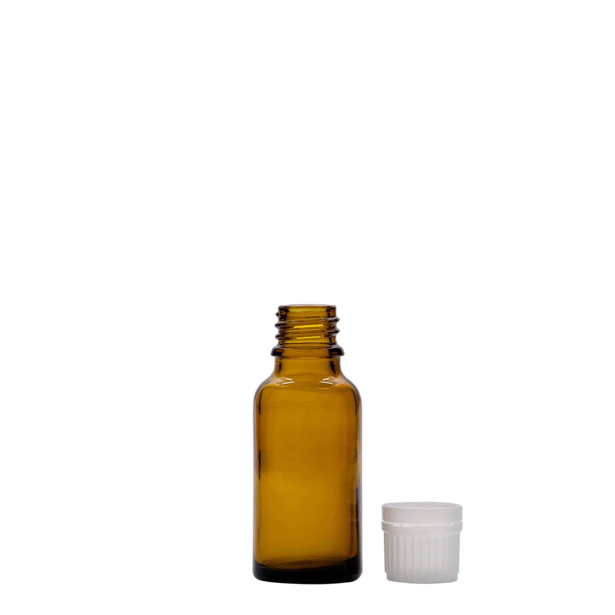 Farmaceutska boca 20 ml, staklo, smeđa, otvor: DIN 18