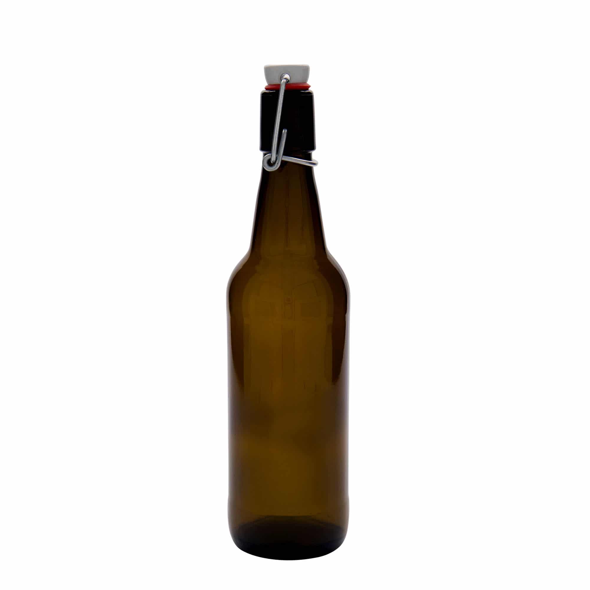 Boca za pivo 500 ml, staklo, smeđa, otvor: mehanički zatvarač