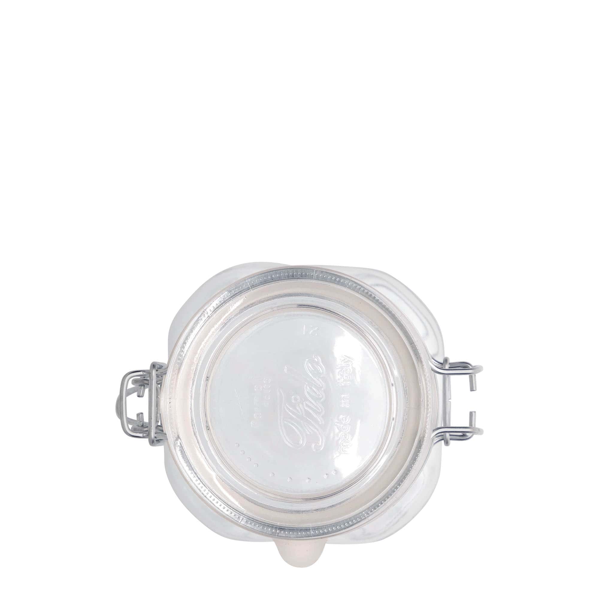 500 ml staklenka s metalnim zatvaračem 'Fido', četvrtasta, otvor: metalni zatvarač s žicom