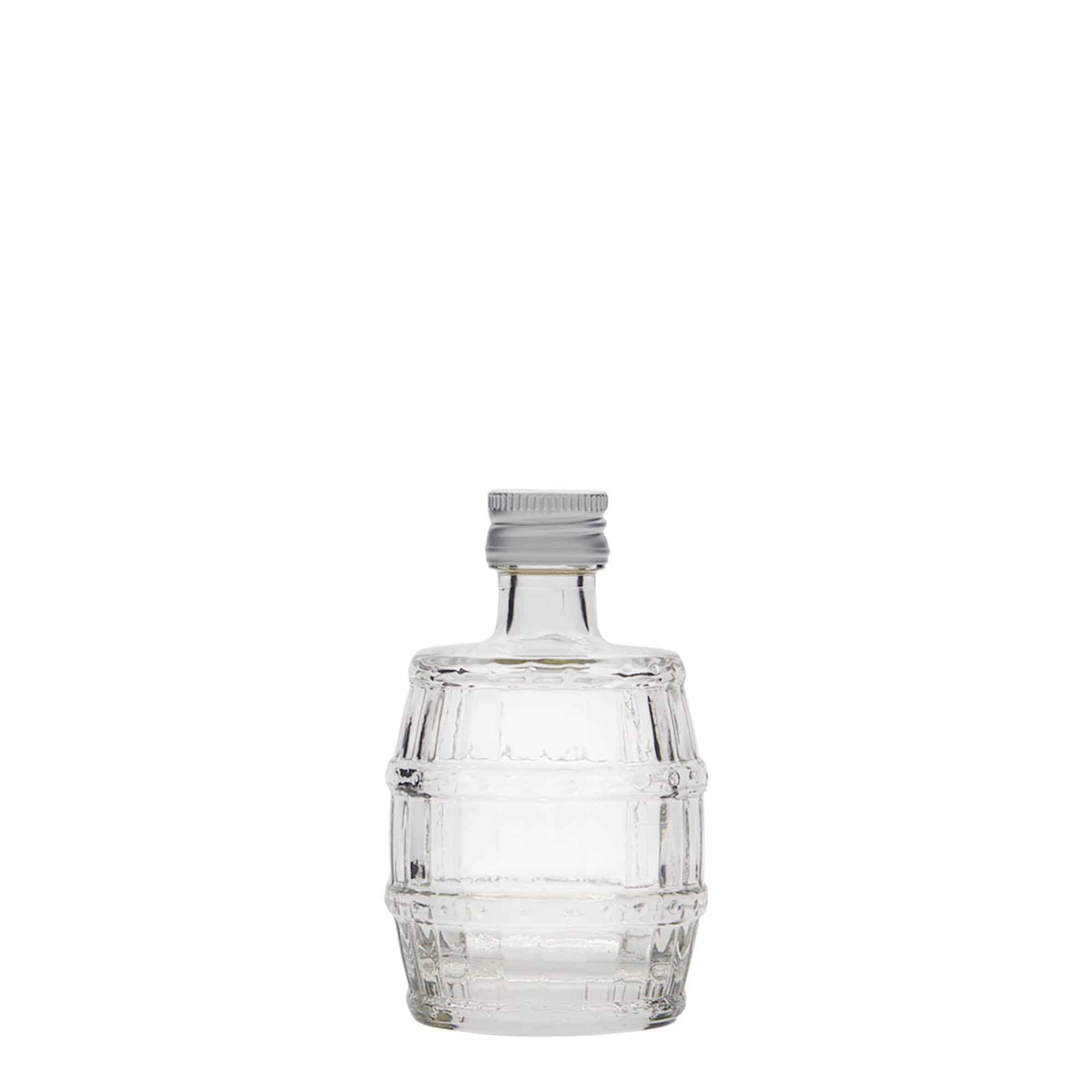 50 ml staklena boca 'Bačva', grlo: PP 18