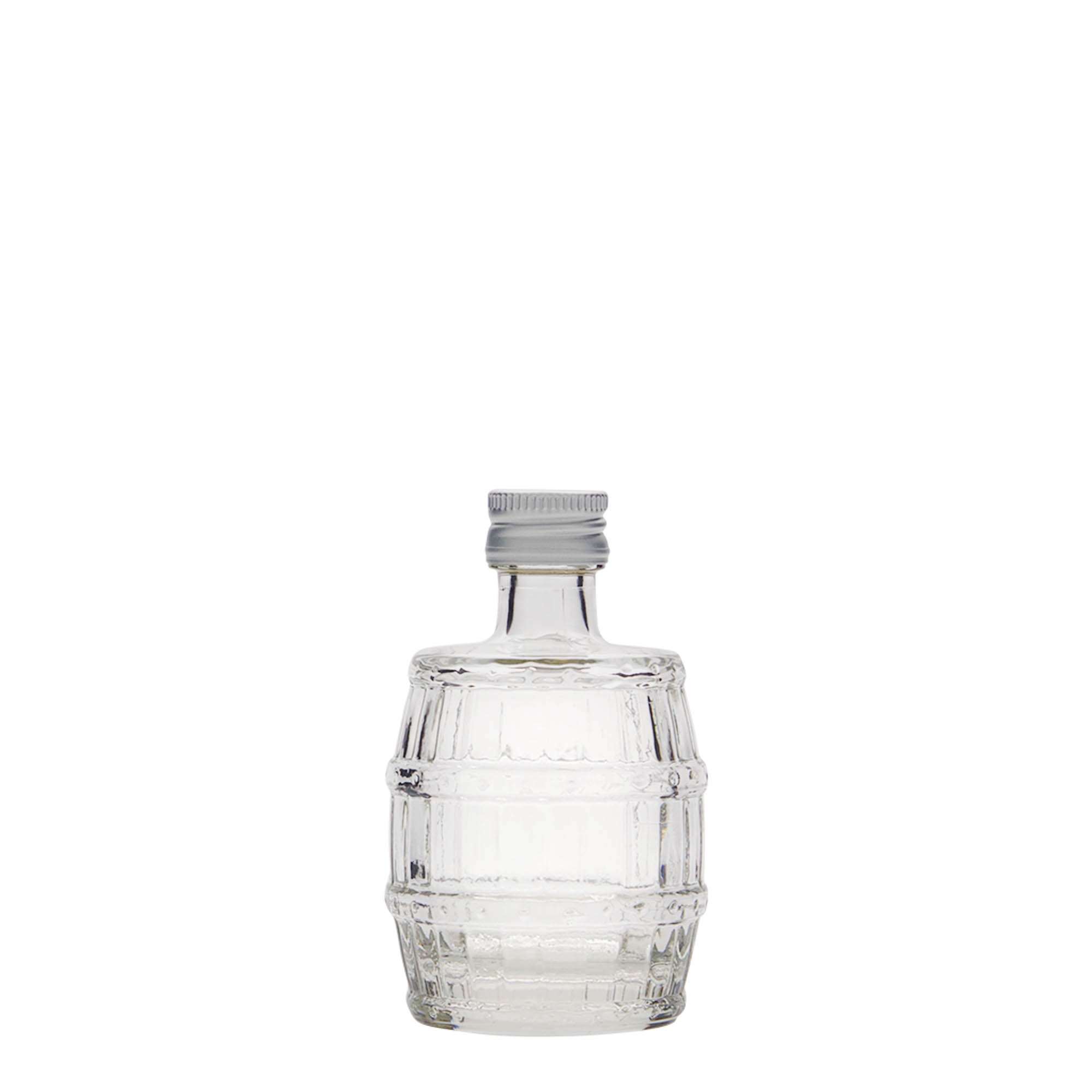 50 ml staklena boca 'Bačva', grlo: PP 18 50 ml staklena boca 'Bačva', grlo: PP 18