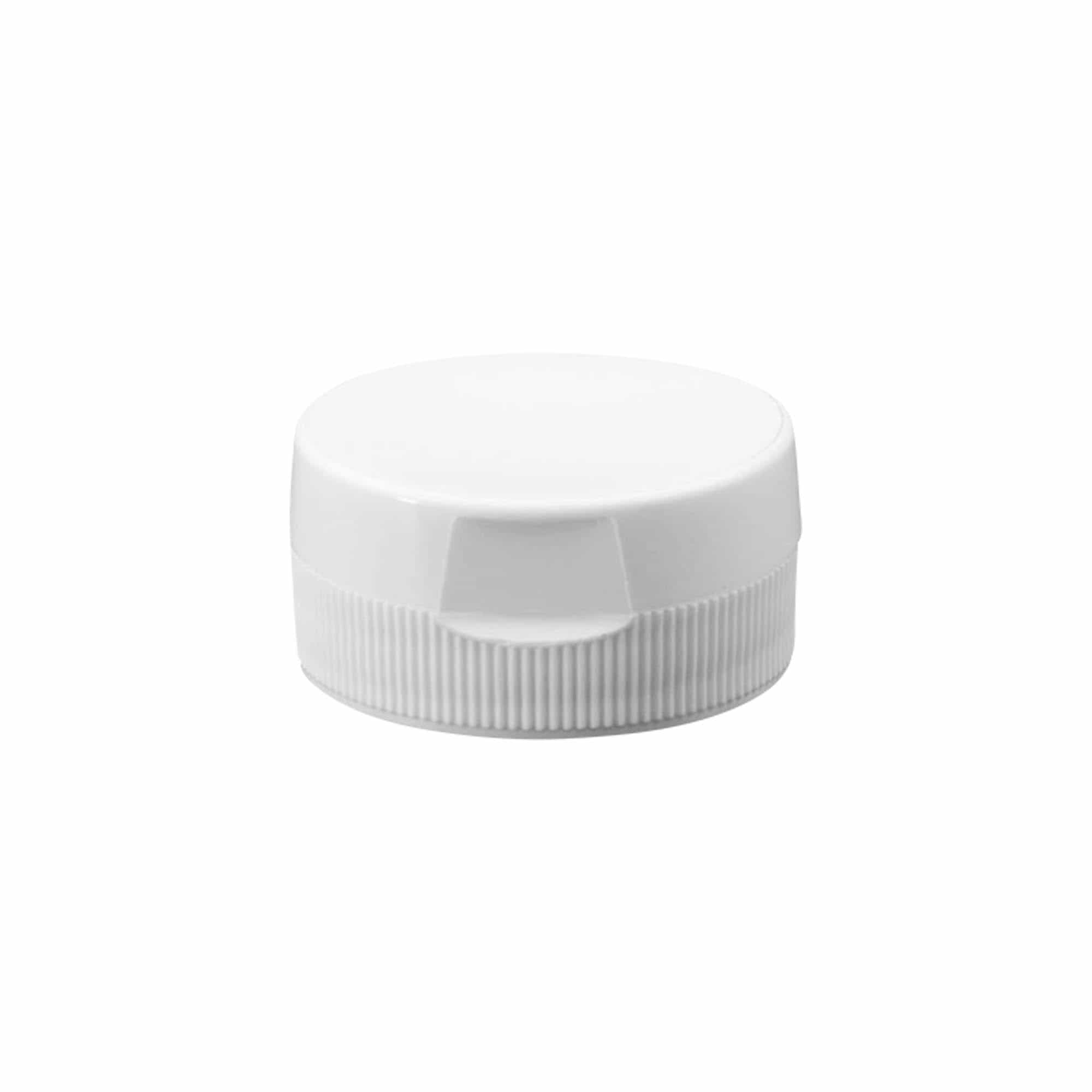 Navojni čep s preklopom, PP plastika, bijeli, za otvor: GPI 38/400 Navojni čep s preklopom, PP plastika, bijeli, za otvor: GPI 38/400