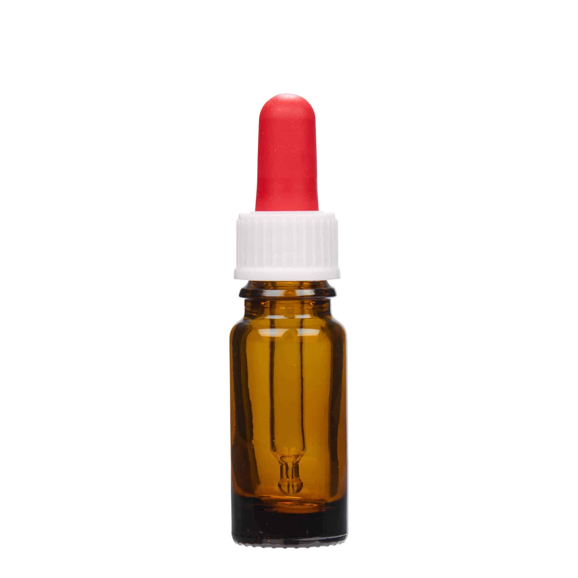 10 ml bočica s pipetom za medicinu, staklena, smeđa, grlo: DIN 18