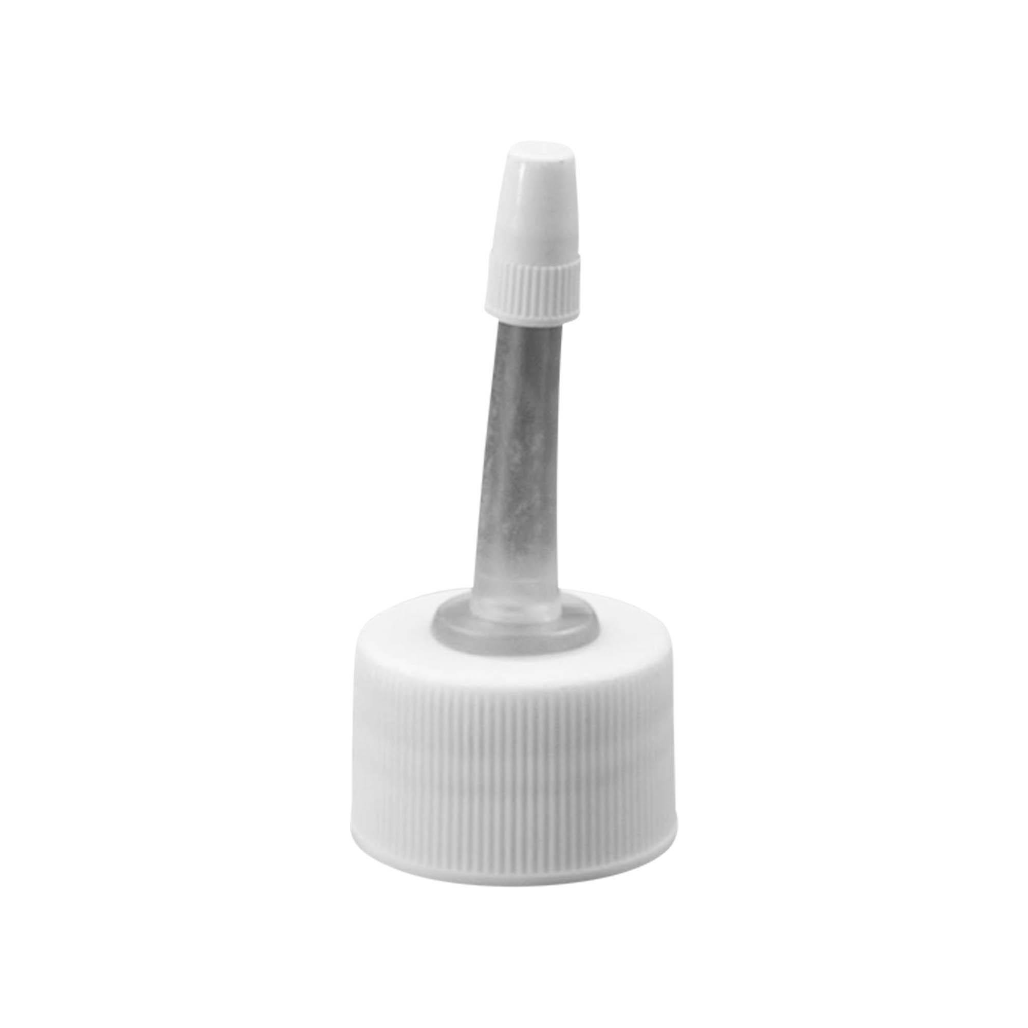 Zatvarač s navojem s aplikatorom, PP plastika, bijeli, za otvor: 24/410