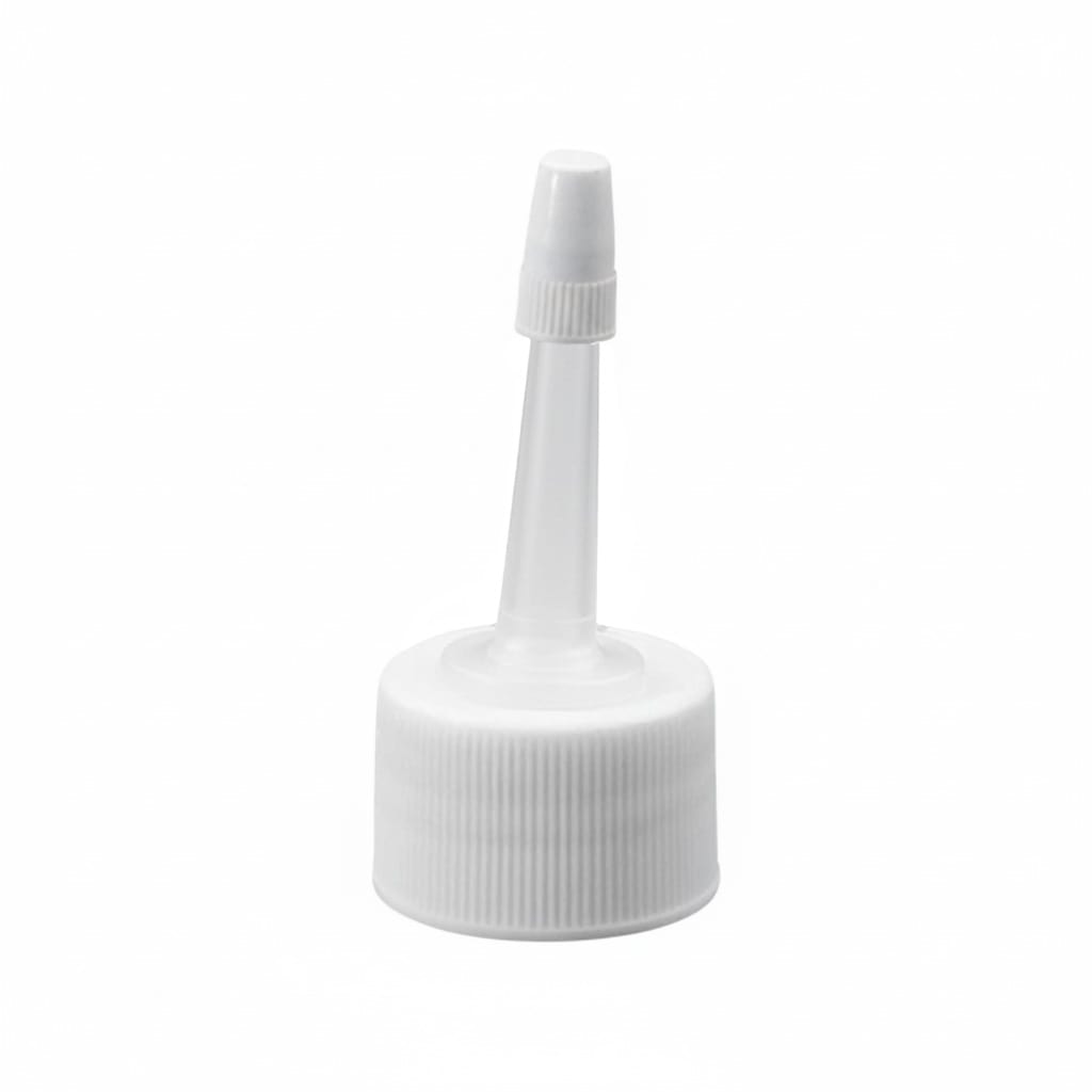 Zatvarač s navojem s aplikatorom, PP plastika, bijeli, za otvor: 24/410