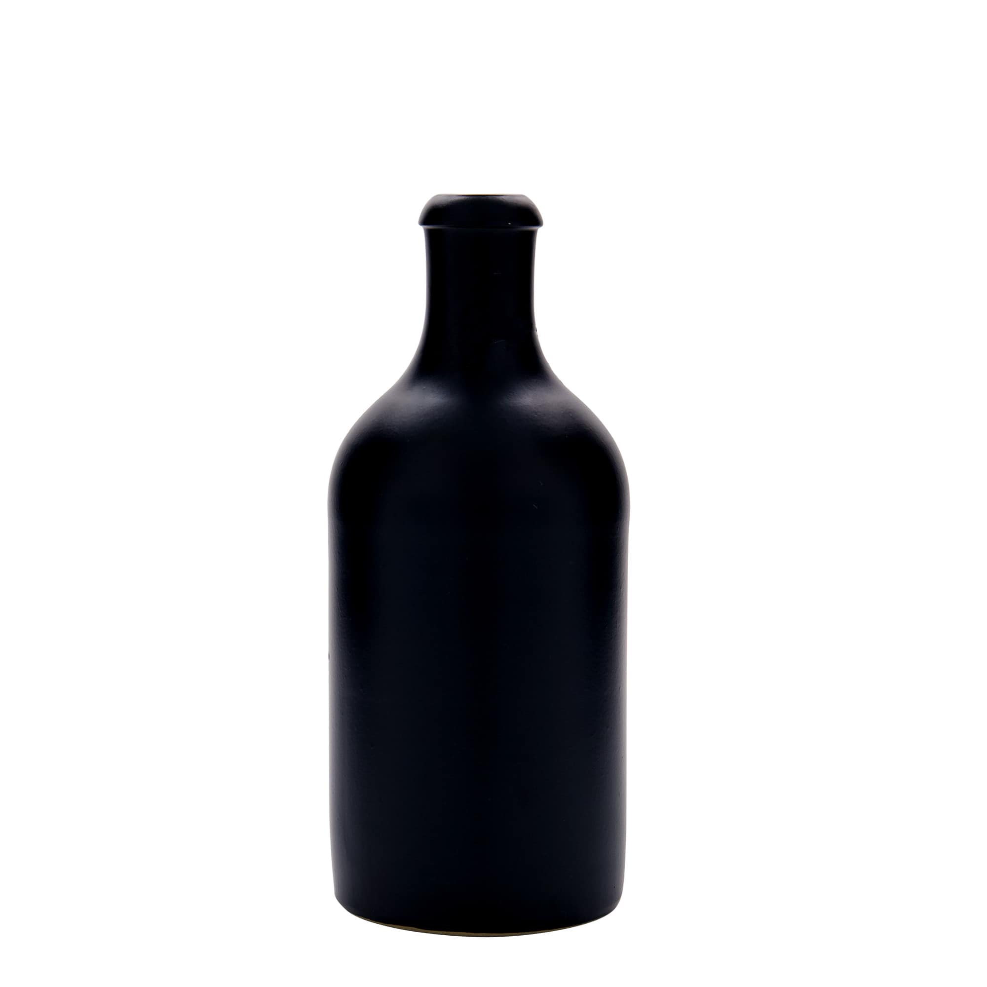 500 ml glineni vrč, kamenina, crni, grlo: zatvarač s kopčom