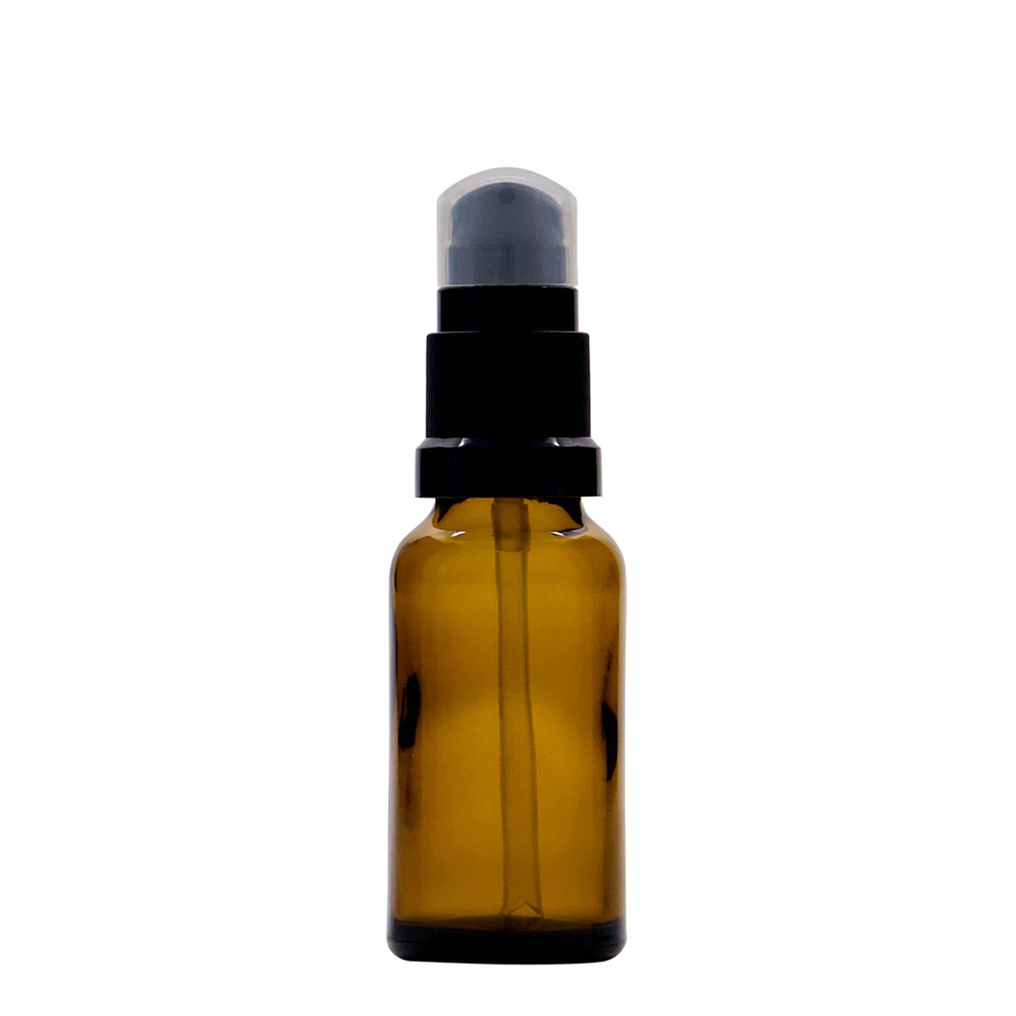 Farmaceutska boca 20 ml s pumpicom za losion, staklo, smeđa, otvor: DIN 18 Farmaceutska boca 20 ml s pumpicom za losion, staklo, smeđa, otvor: DIN 18