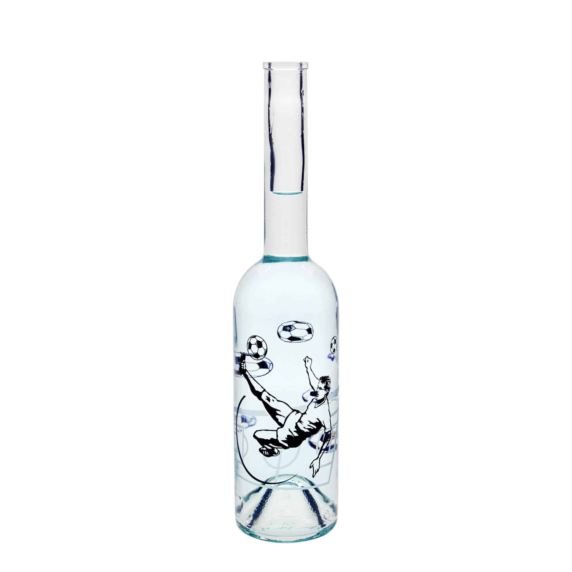 500 ml staklena boca 'Opera', motiv: nogometaš, grlo: pluta