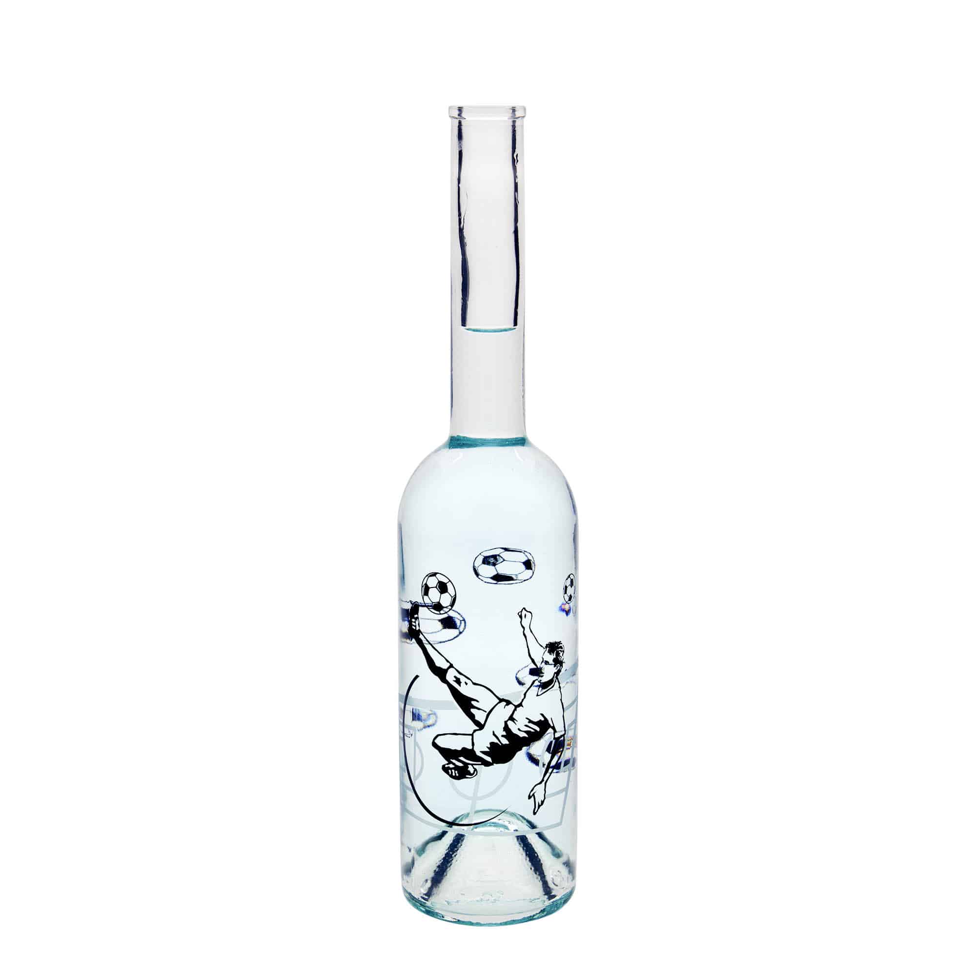 500 ml staklena boca 'Opera', motiv: nogometaš, grlo: pluta