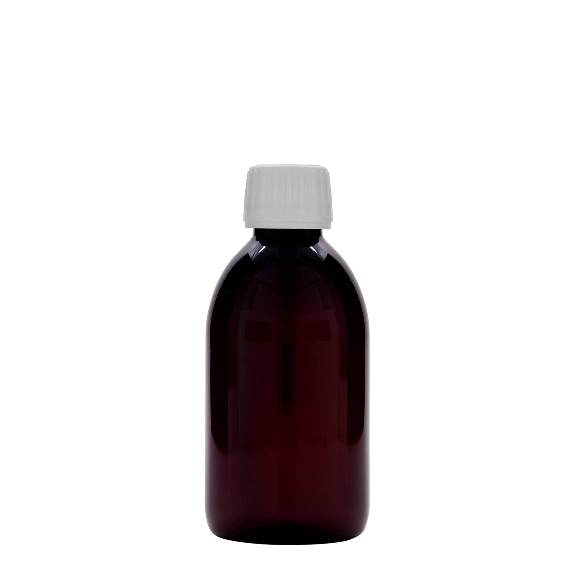 250 ml PET medicinska boca, smeđa, plastika, grlo: PP 28