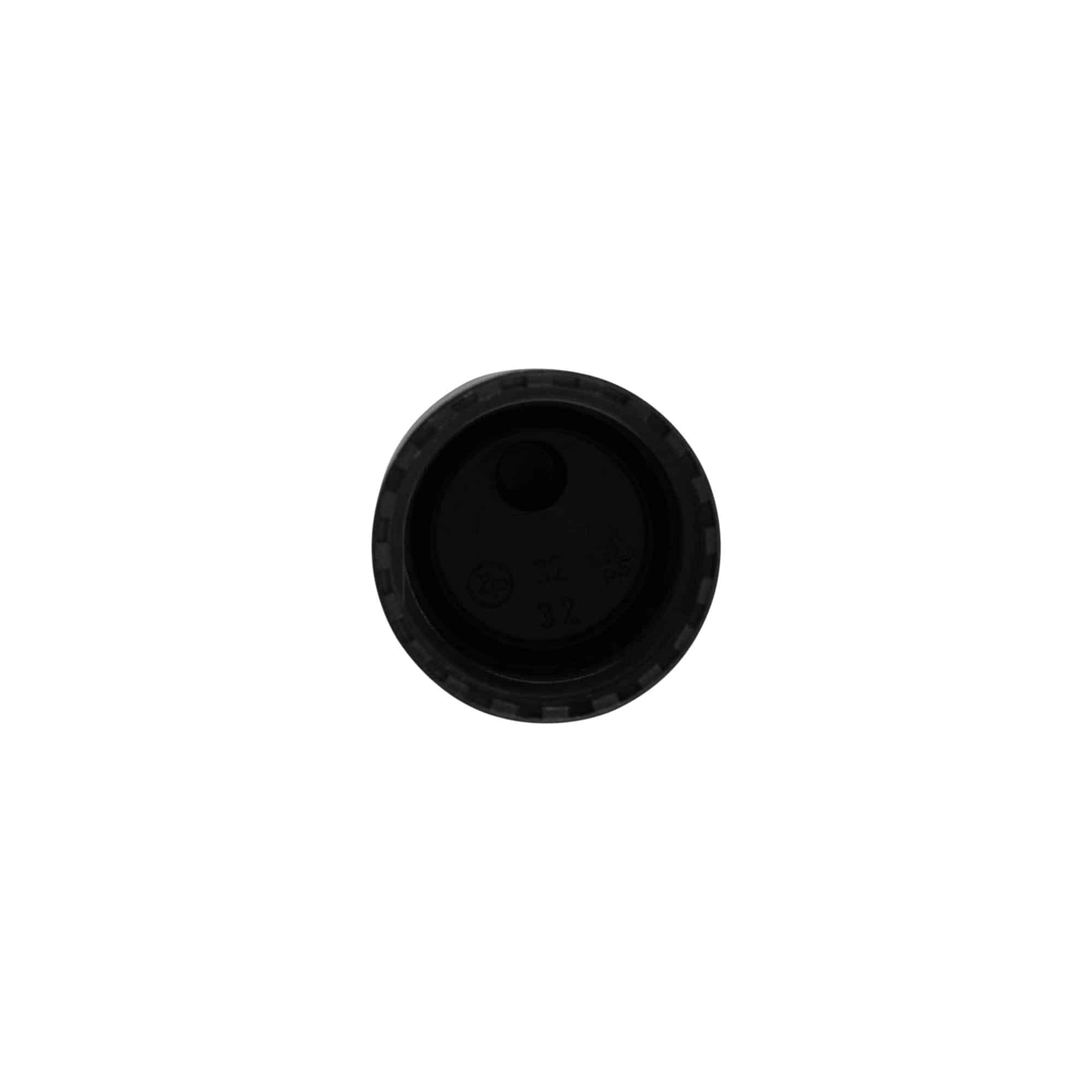 Navojni čep Disc Top, PP plastika, crni, za otvor: 24/410