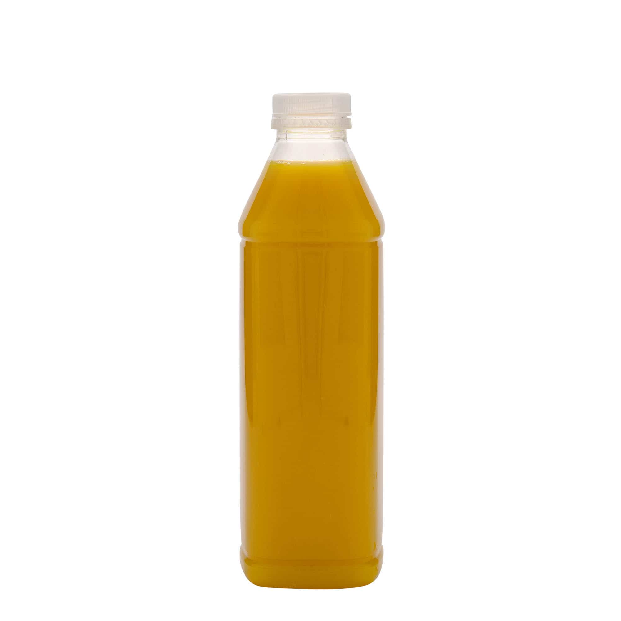 PET boca za mlijeko i sok Carré 1000 ml, kvadratna, plastika, otvor: 38 mm