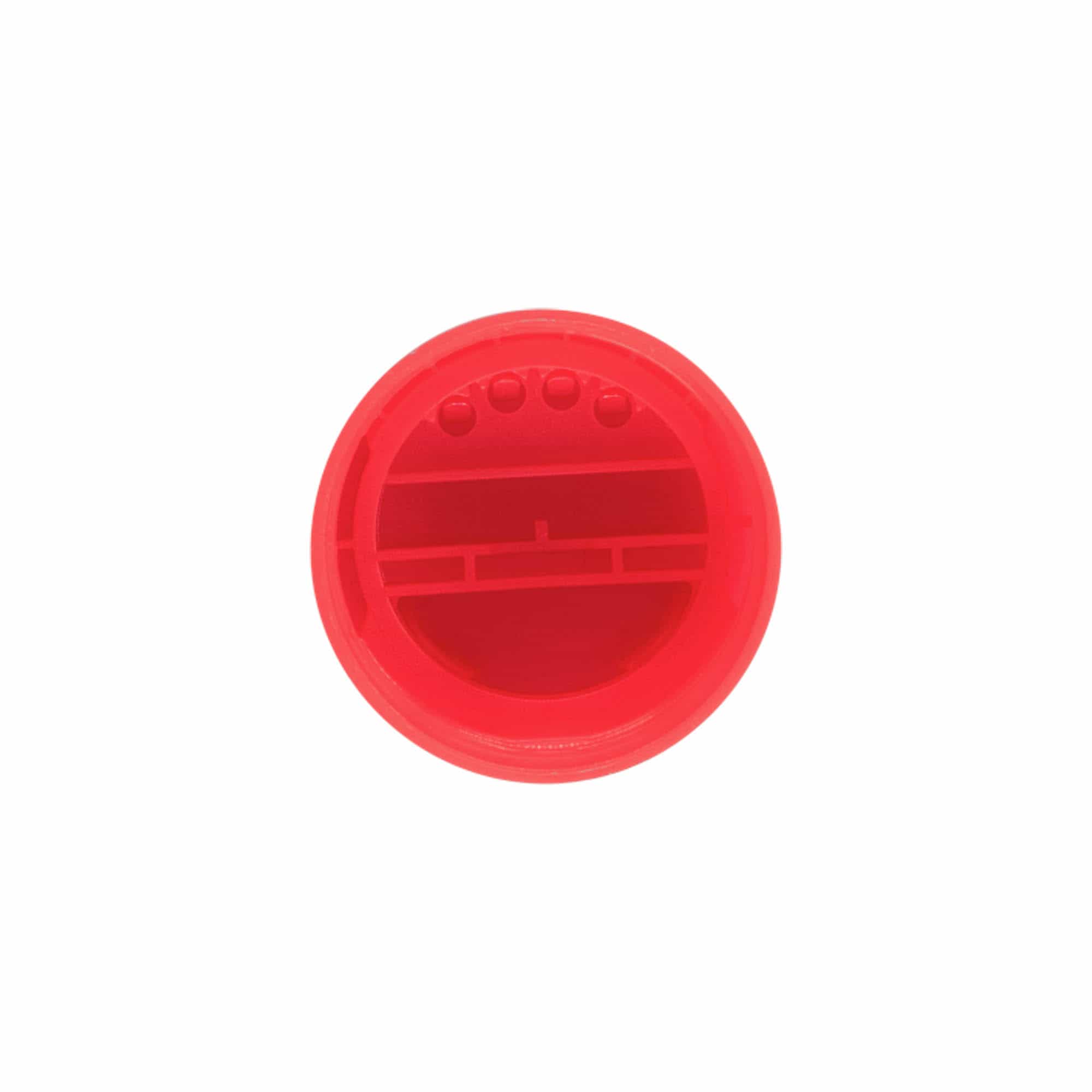 Poklopac za začinske posude s posipnikom, PP plastika, crvena, za otvor: 38/400 Poklopac za začinske posude s posipnikom, PP plastika, crvena, za otvor: 38/400