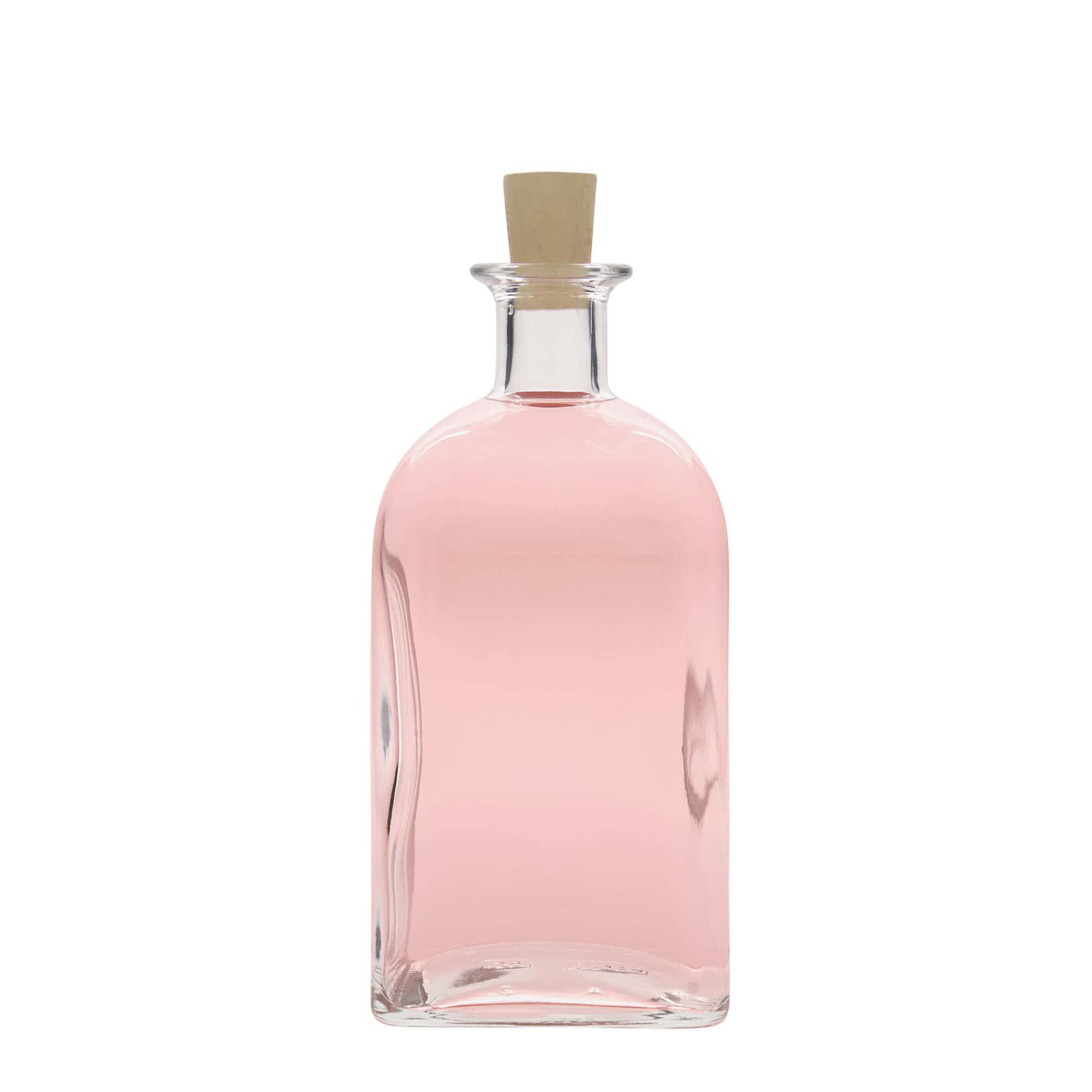 700 ml staklena boca Apotheker Carré, kvadratna, otvor: pluta