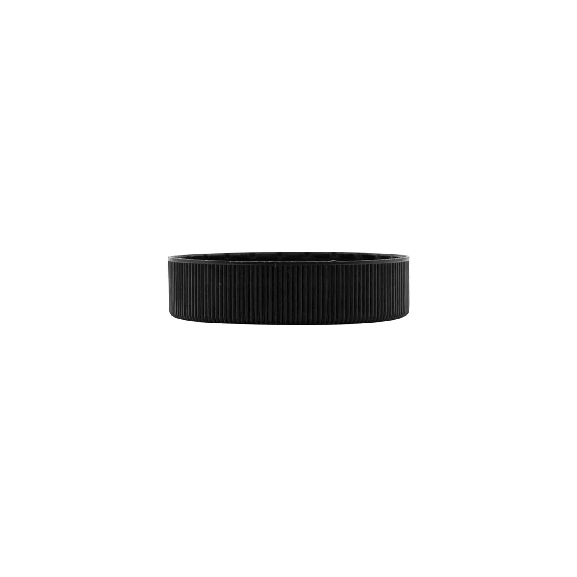 Zatvarač s navojem s EPE umetkom, PP plastika, crni, za otvor: DIN 60