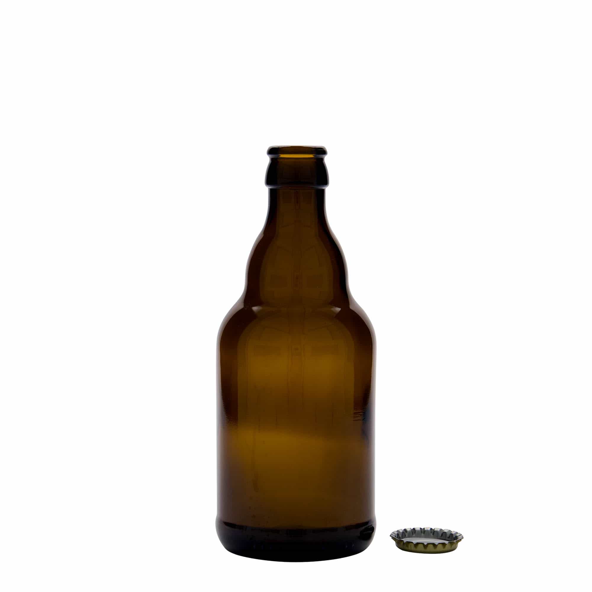 330 ml pivska boca 'Steinie', staklo, smeđa, grlo: krunskikapsula