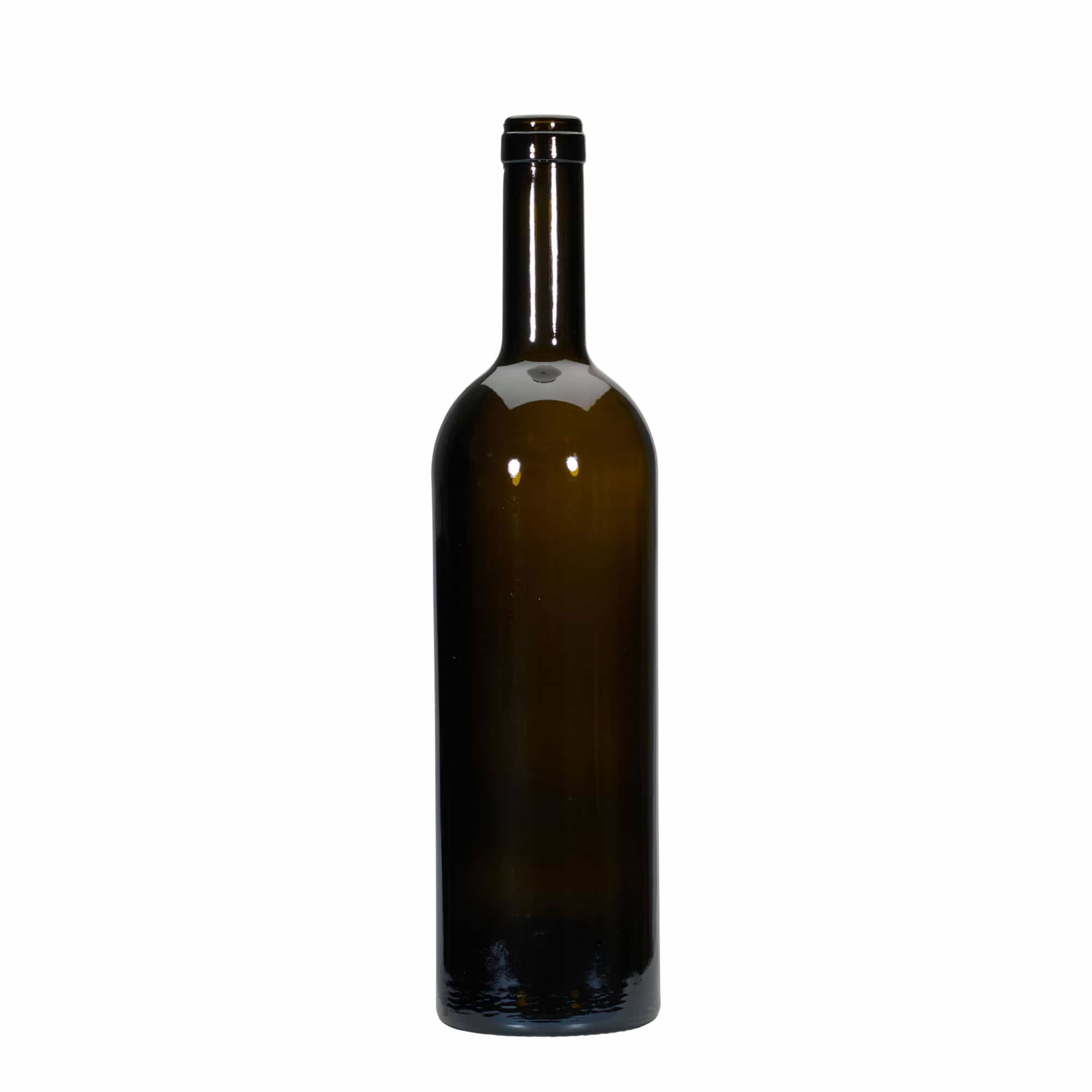 750 ml vinska boca 'Golia', antikno zelena, otvor: pluta