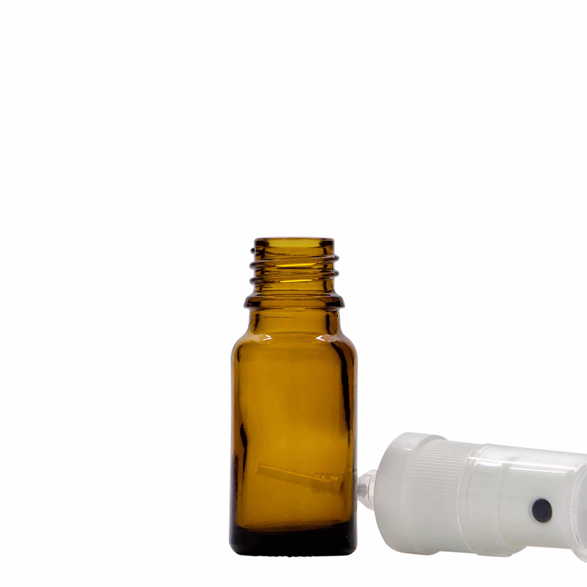 Farmaceutska boca s raspršivačem 10 ml, staklo, smeđa, otvor: DIN 18
