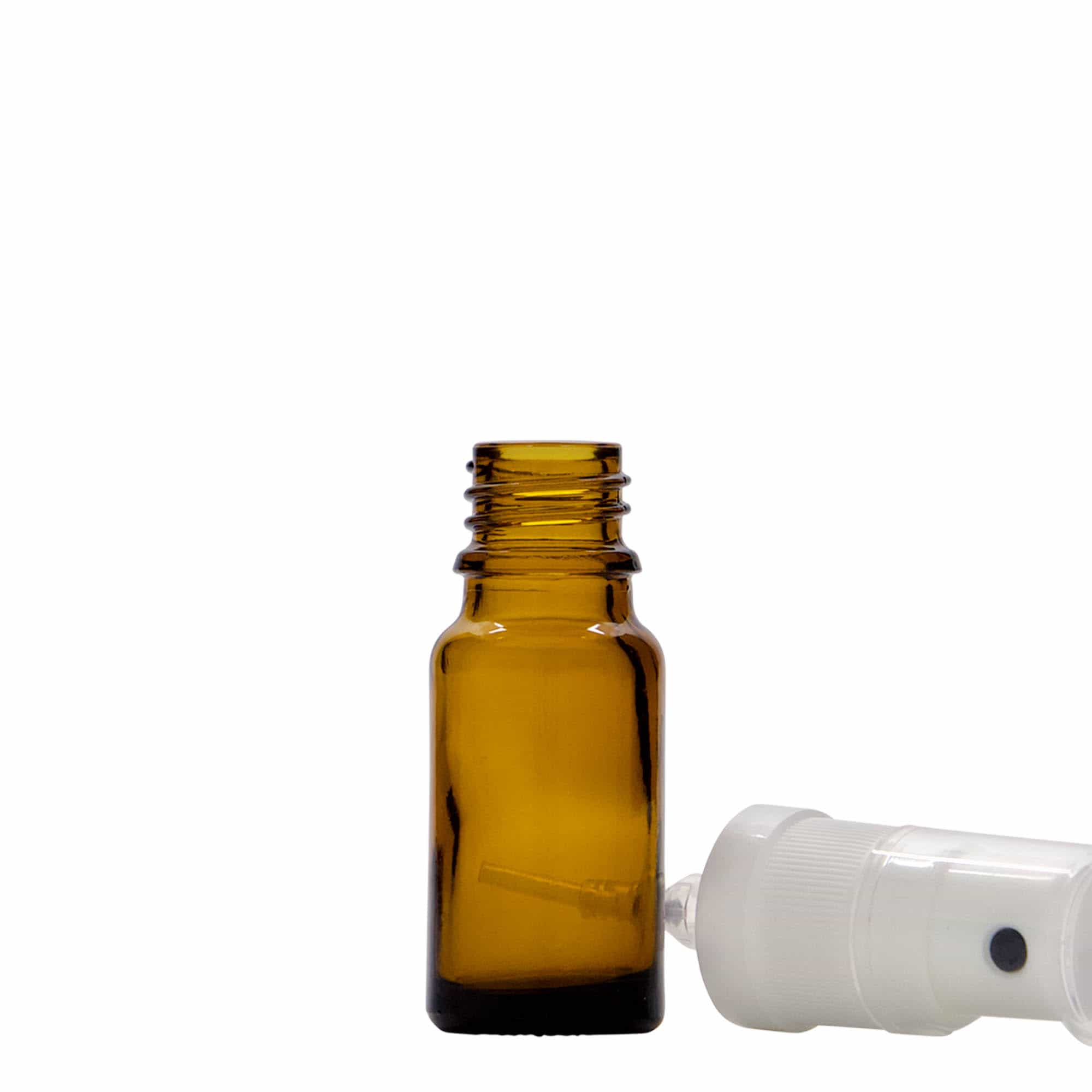 10 ml bočica za prskanje, medicinska, staklena, smeđa, grlo: DIN 18