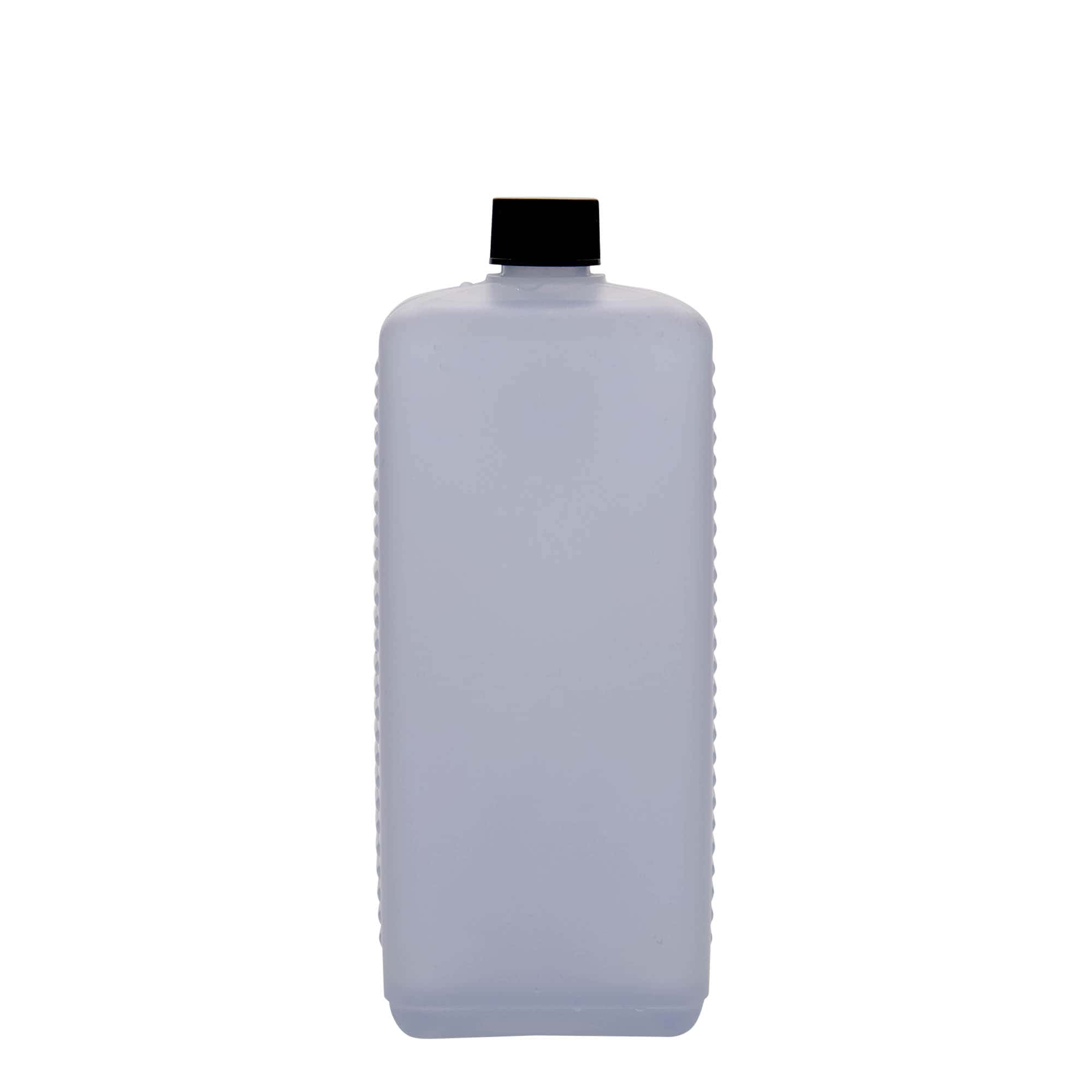 1.000 ml kanister boca, pravokutna, HDPE plastika, prirodna, grlo: DIN 25 EPE