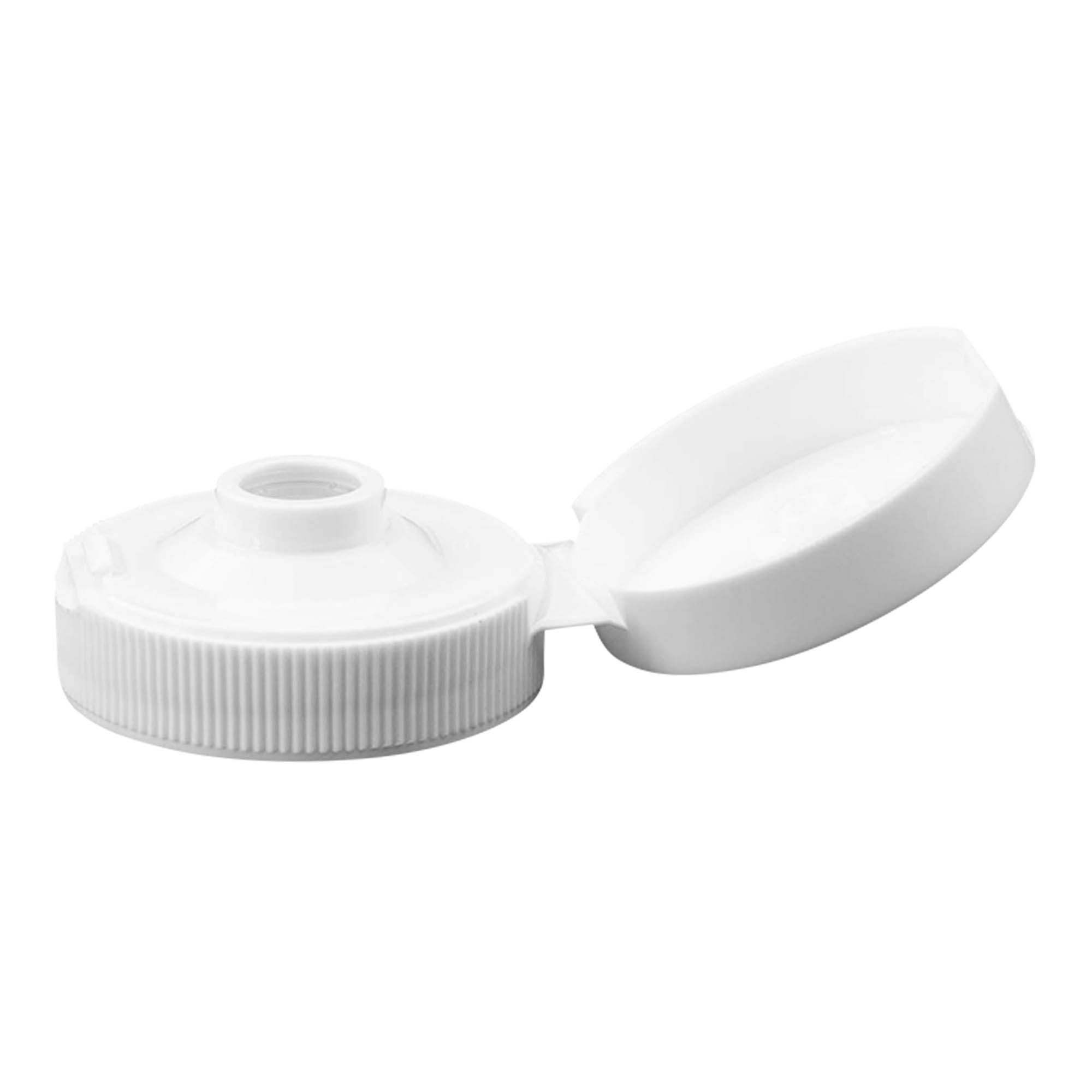 Zatvarač s navojem s preklopnim šarkama, PP-plastika, bijela, za grlo: 38/400